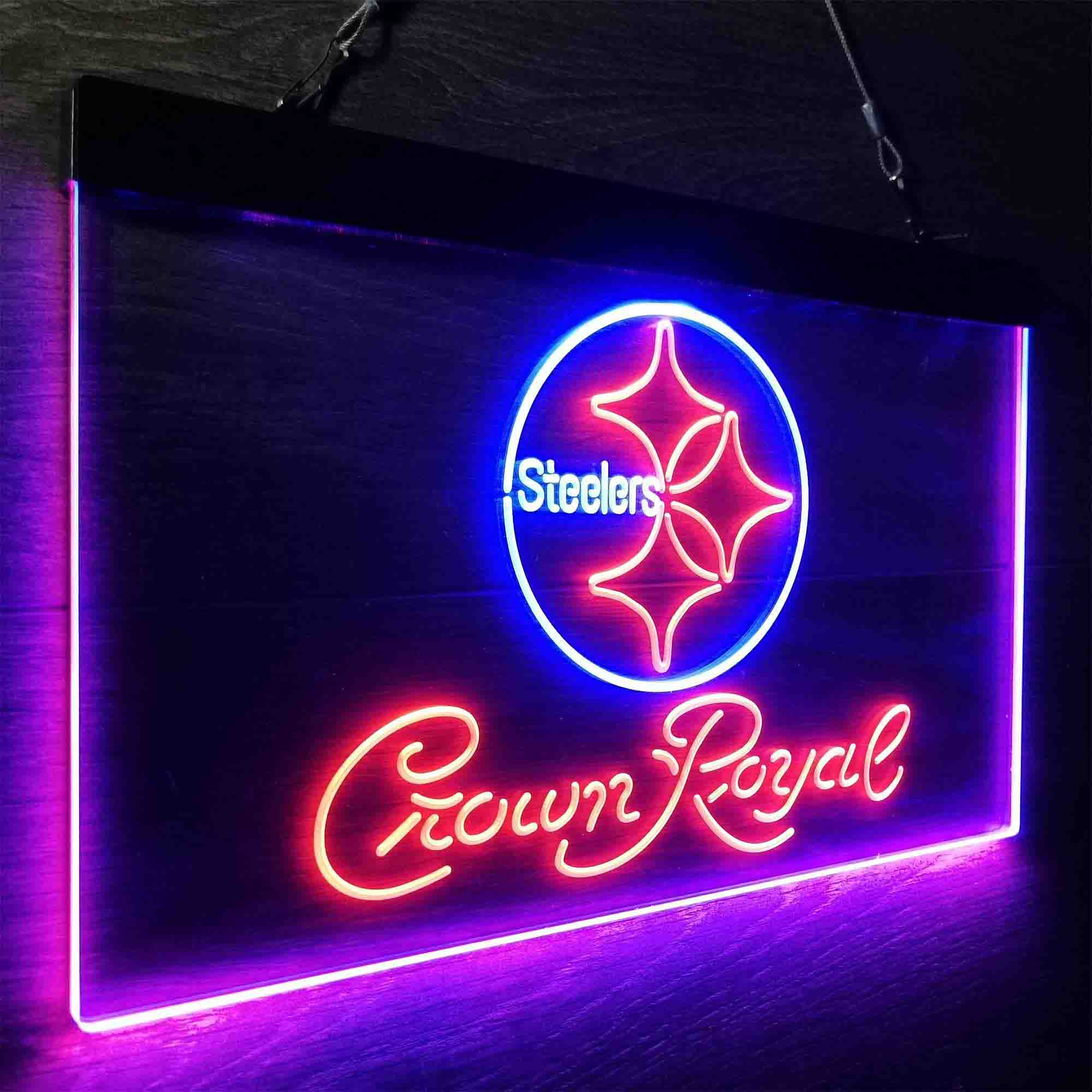 Crown Royal Bar Pittsburgh Steelers Est. 1933 Neon-Like LED Sign - Image 16