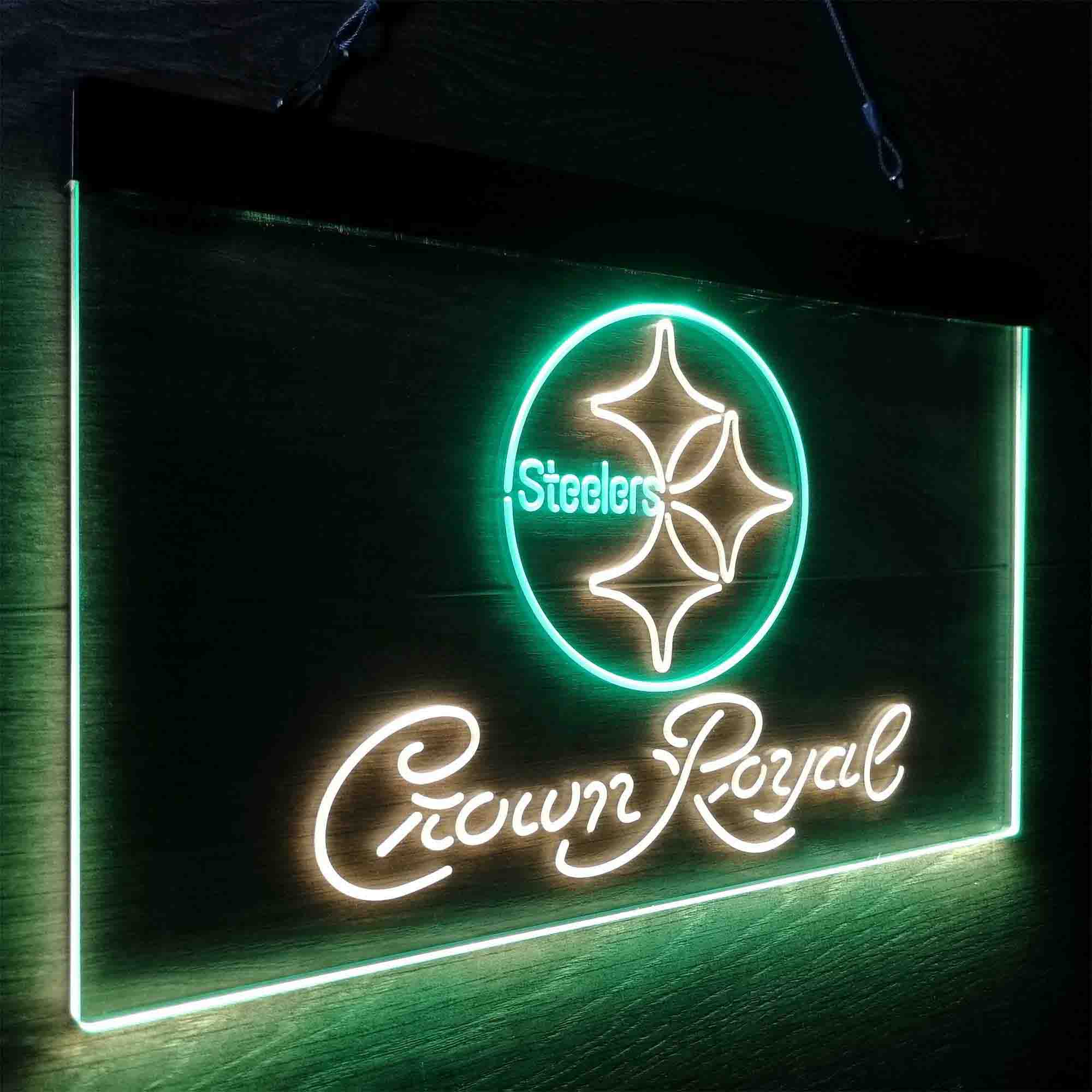 Crown Royal Bar Pittsburgh Steelers Est. 1933 Neon-Like LED Sign - Image 17