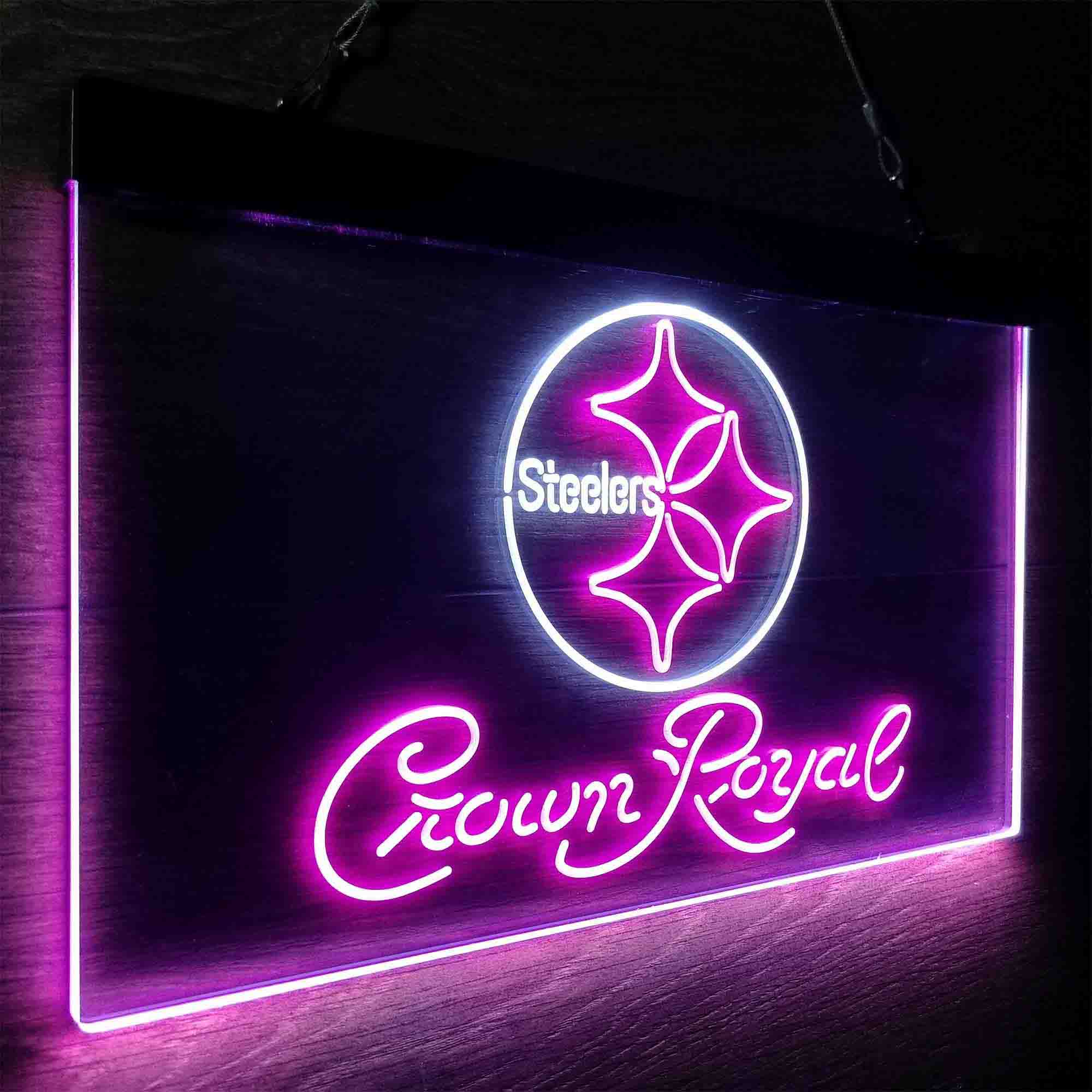 Crown Royal Bar Pittsburgh Steelers Est. 1933 Neon-Like LED Sign - Image 18