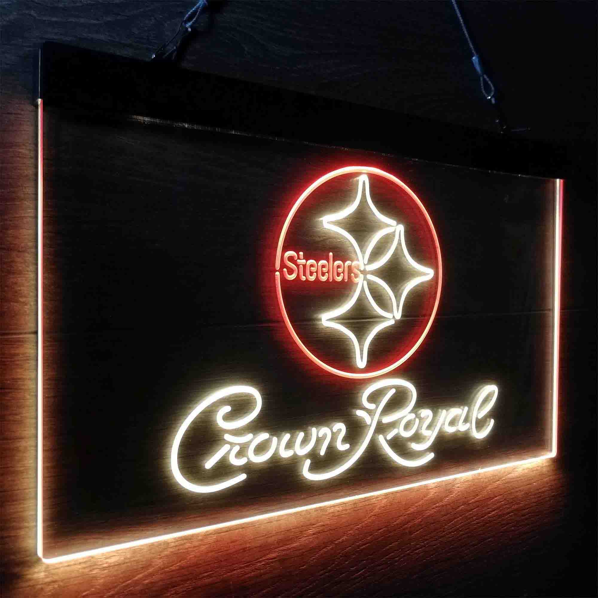 Crown Royal Bar Pittsburgh Steelers Est. 1933 Neon-Like LED Sign - Image 19