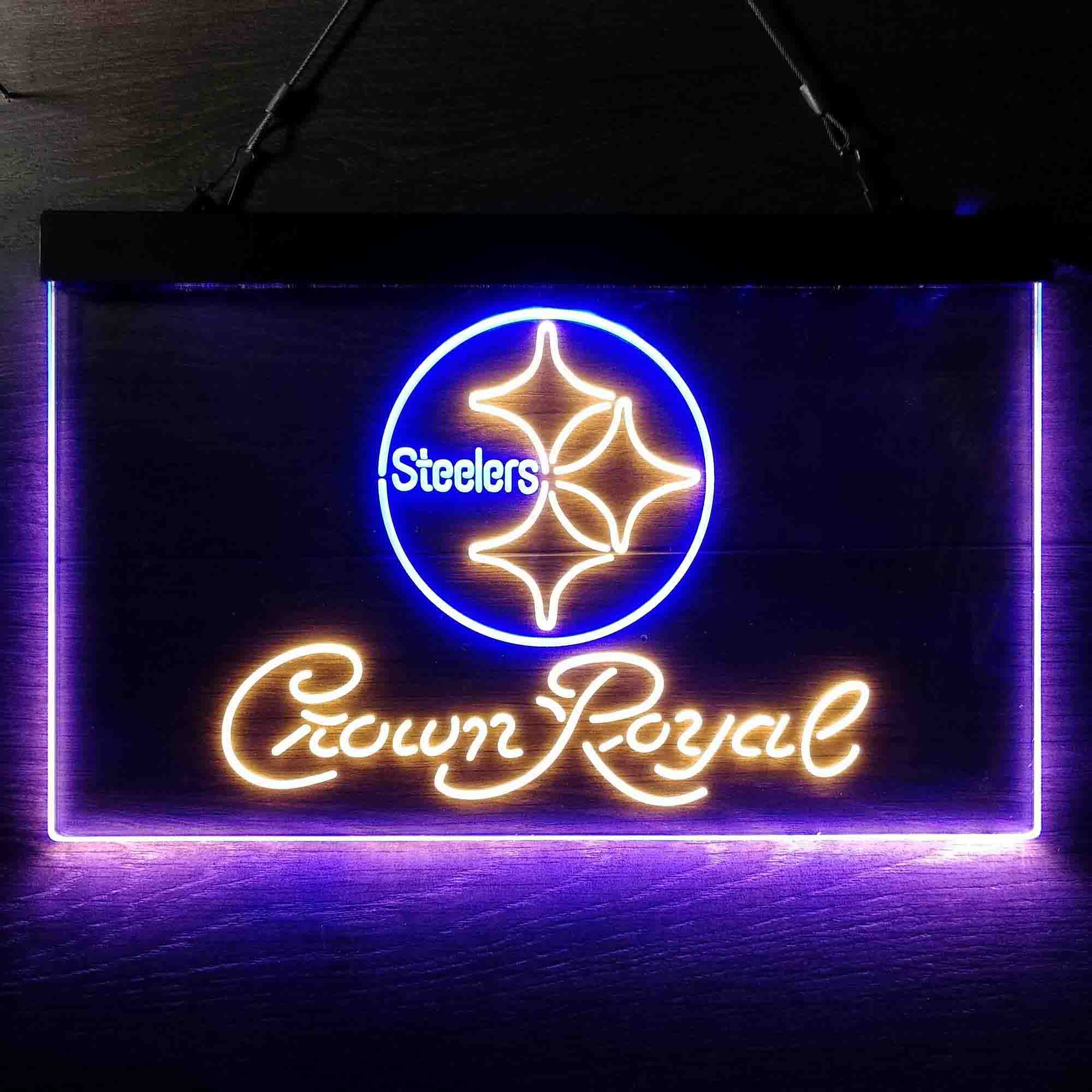 Crown Royal Bar Pittsburgh Steelers Est. 1933 Neon-Like LED Sign - Image 2