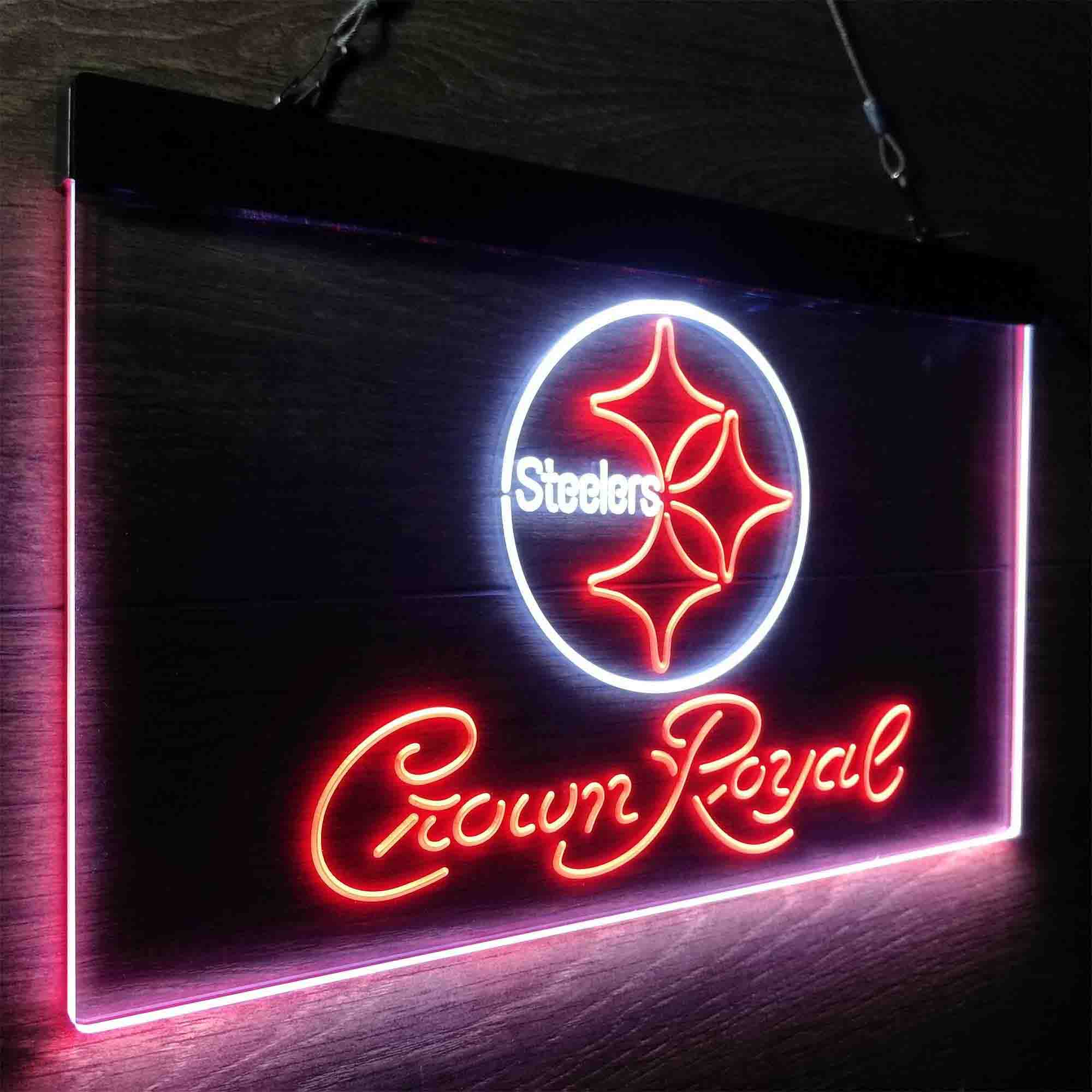 Crown Royal Bar Pittsburgh Steelers Est. 1933 Neon-Like LED Sign - Image 20