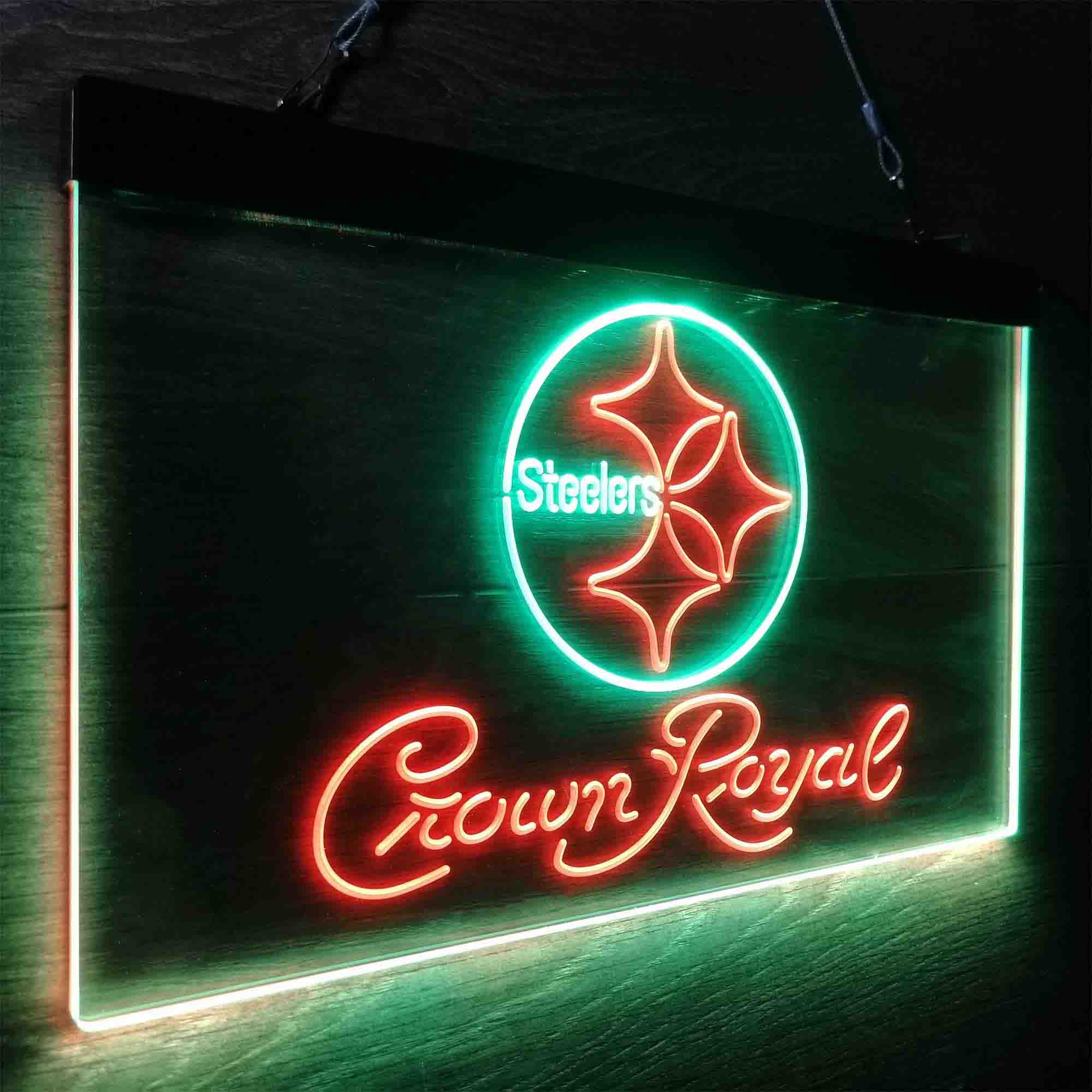Crown Royal Bar Pittsburgh Steelers Est. 1933 Neon-Like LED Sign - Image 21