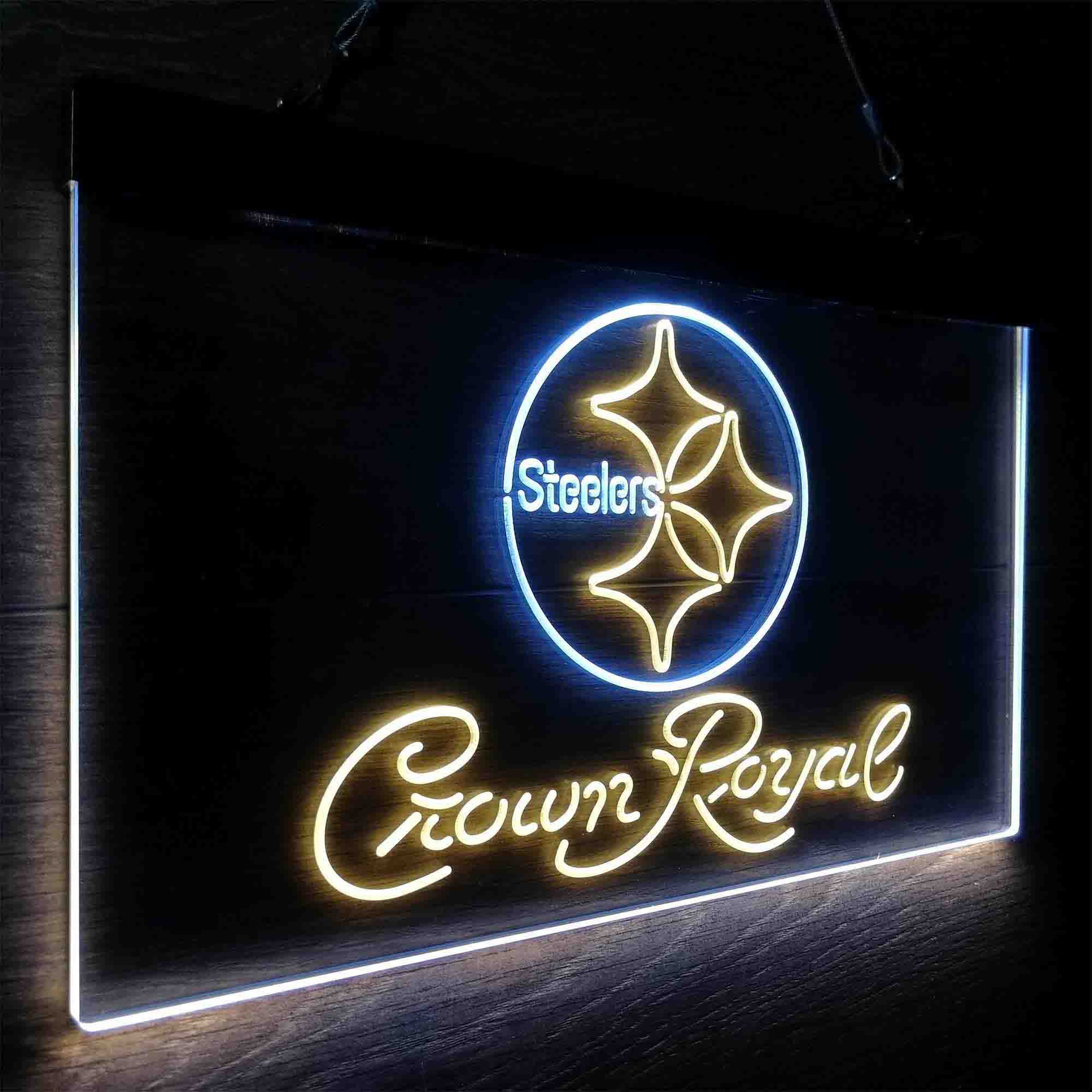 Crown Royal Bar Pittsburgh Steelers Est. 1933 Neon-Like LED Sign - Image 23