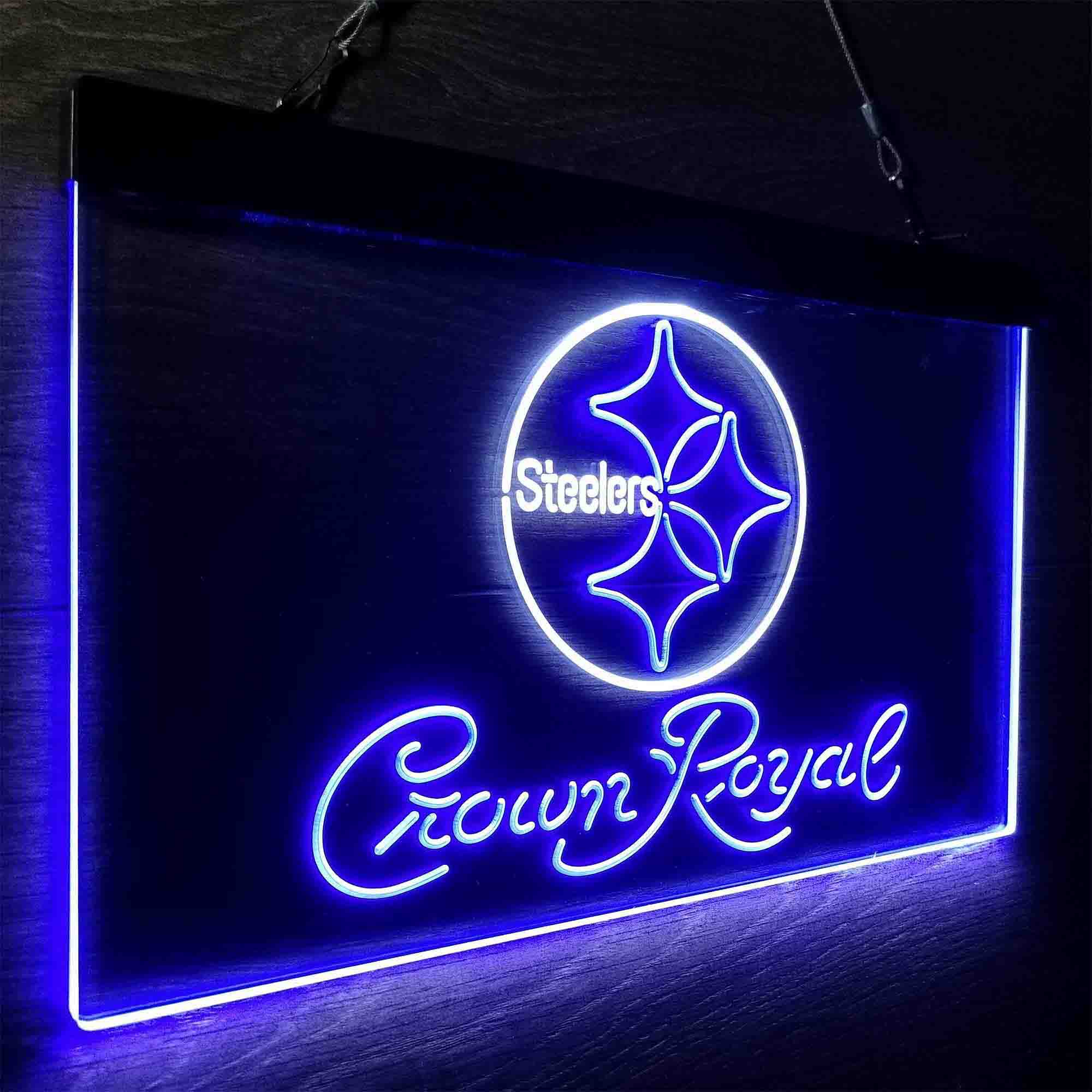 Crown Royal Bar Pittsburgh Steelers Est. 1933 Neon-Like LED Sign - Image 24