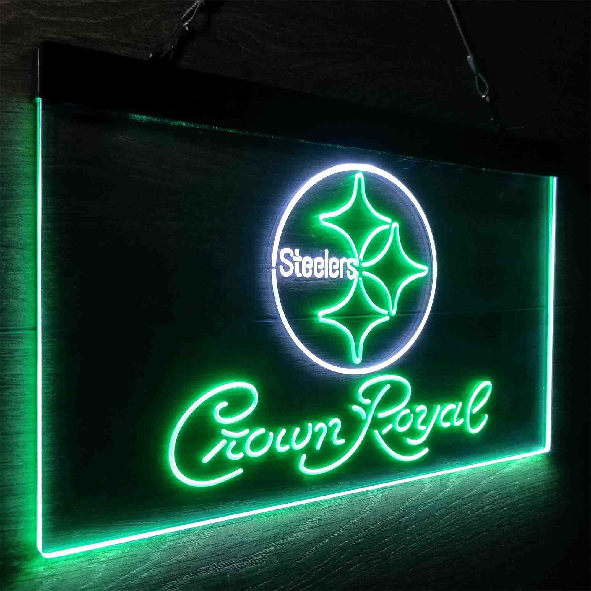 Crown Royal Bar Pittsburgh Steelers Est. 1933 Neon-Like LED Sign - Image 25