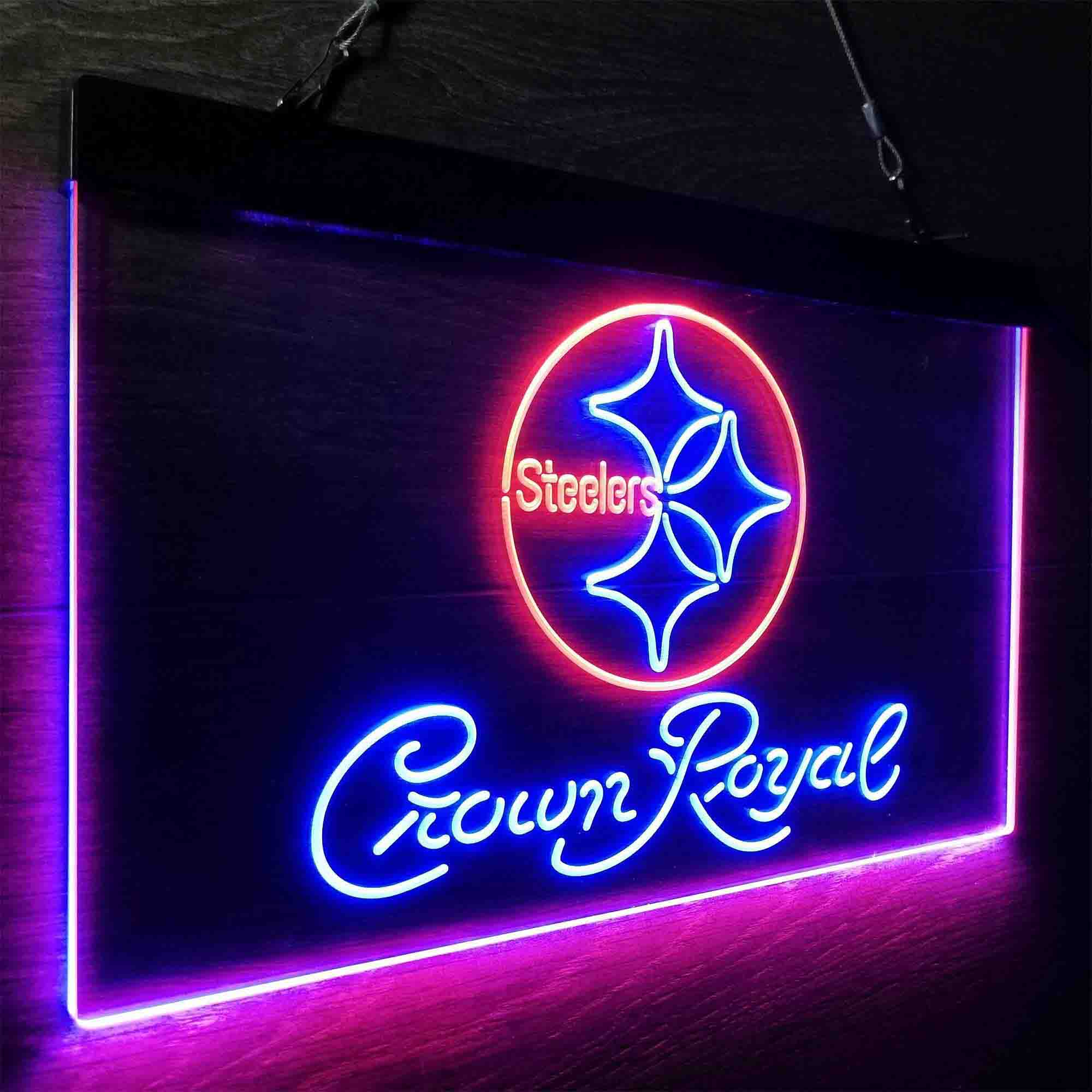 Crown Royal Bar Pittsburgh Steelers Est. 1933 Neon-Like LED Sign - Image 26