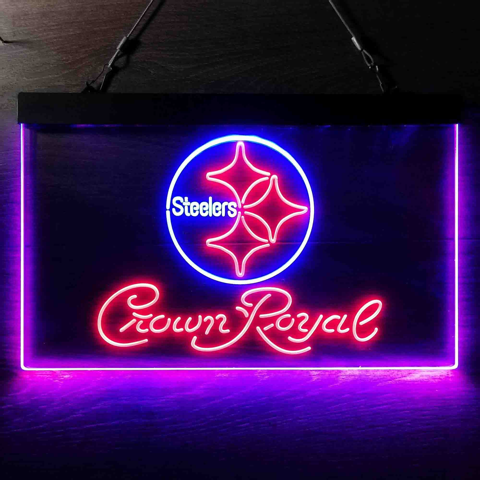 Crown Royal Bar Pittsburgh Steelers Est. 1933 Neon-Like LED Sign - Image 3