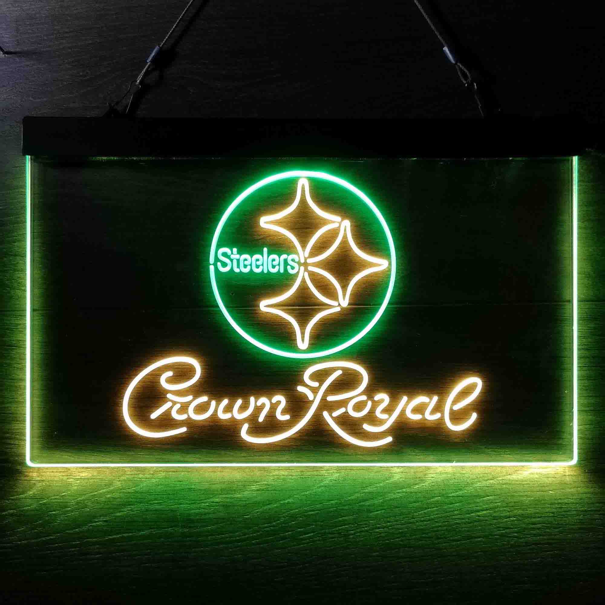 Crown Royal Bar Pittsburgh Steelers Est. 1933 Neon-Like LED Sign - Image 4