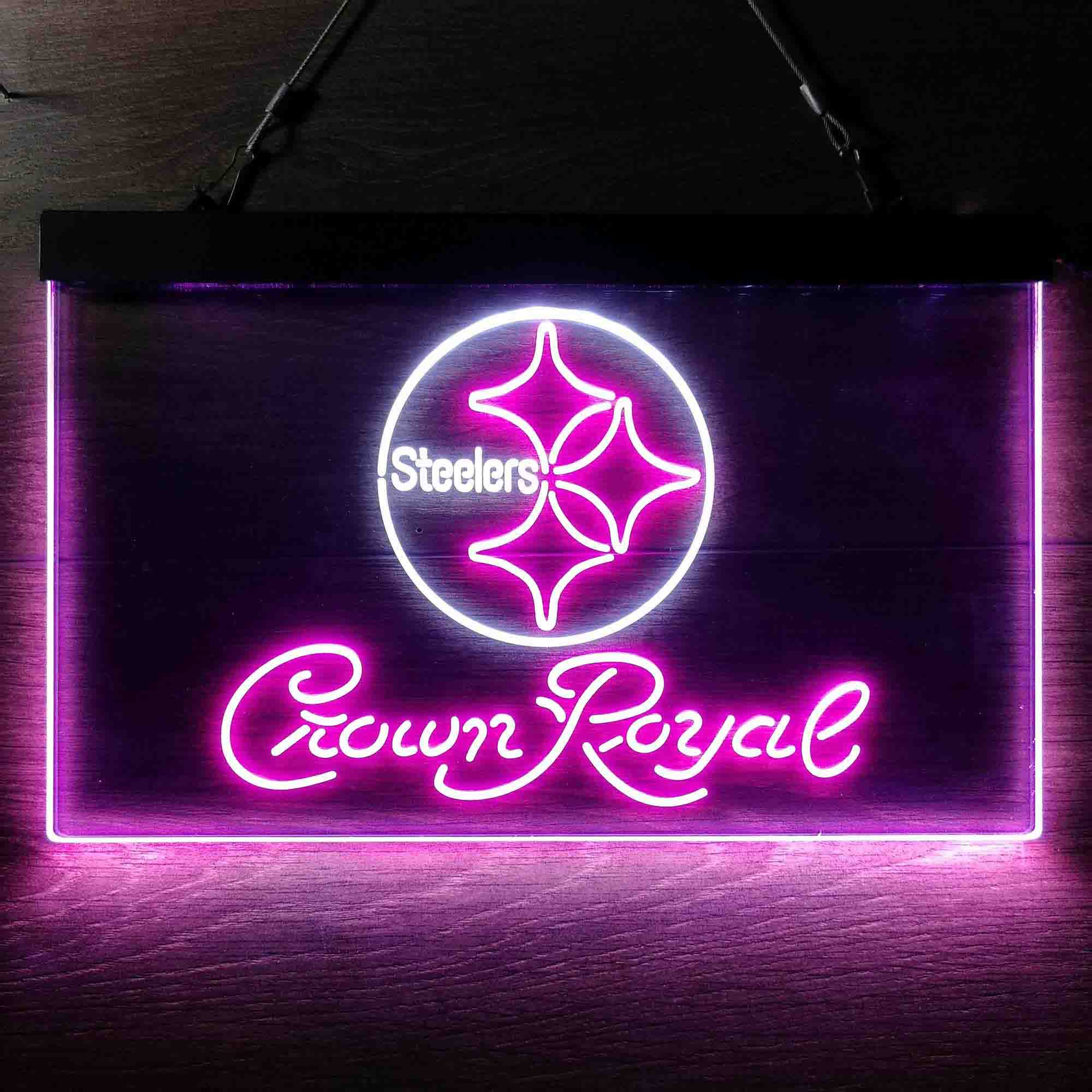 Crown Royal Bar Pittsburgh Steelers Est. 1933 Neon-Like LED Sign - Image 5