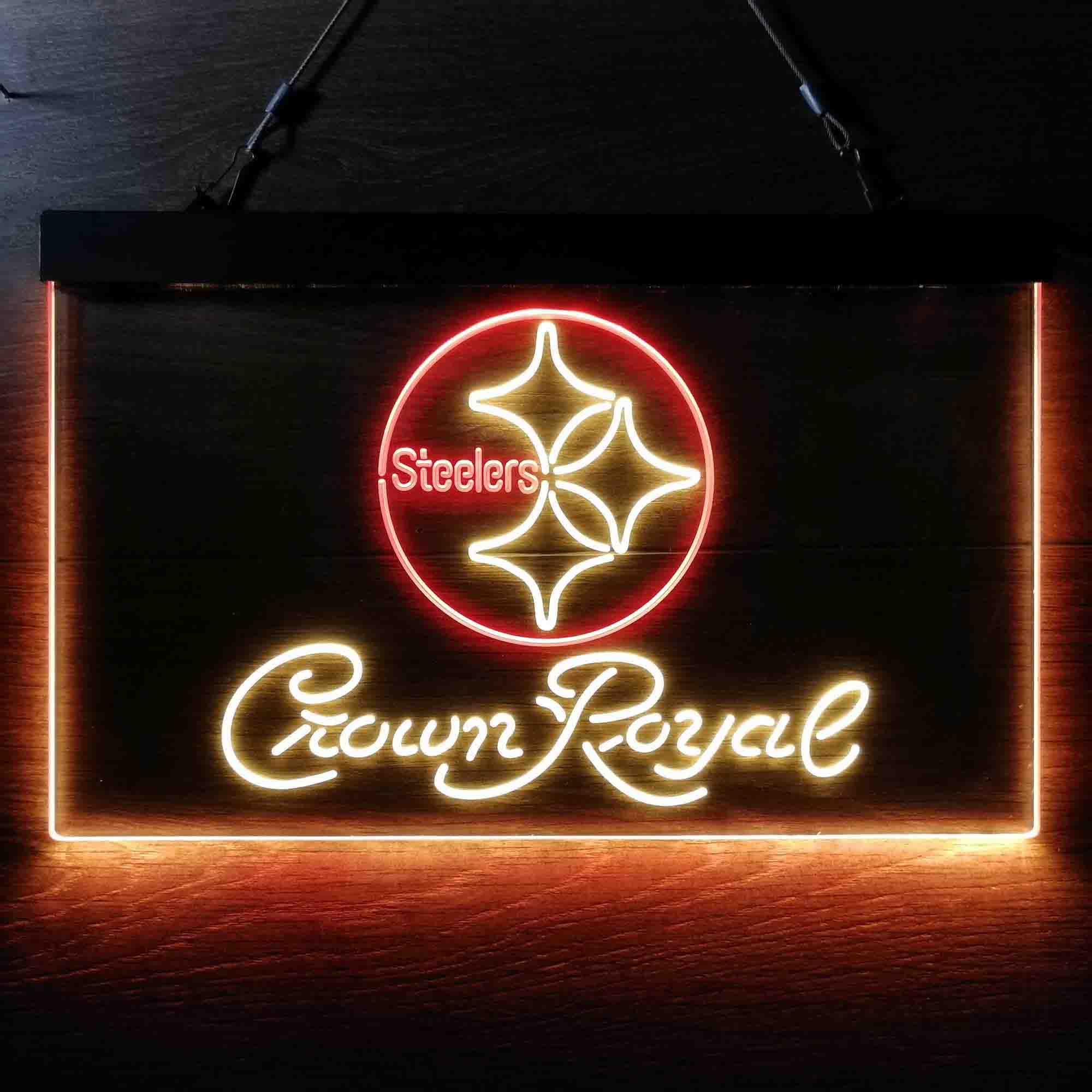Crown Royal Bar Pittsburgh Steelers Est. 1933 Neon-Like LED Sign - Image 6