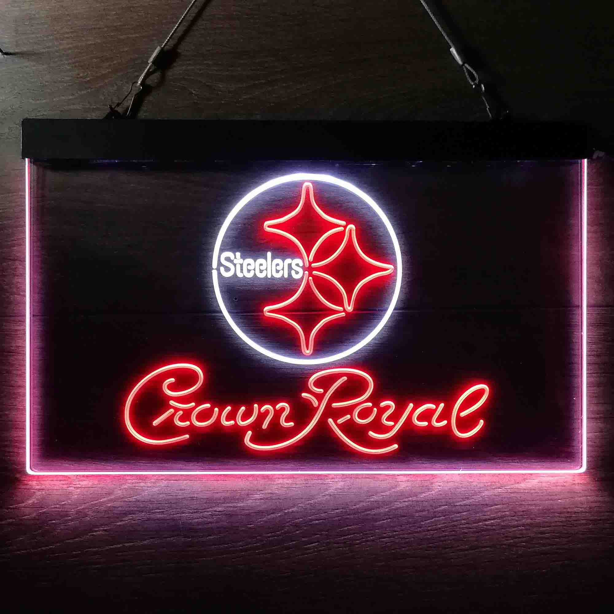 Crown Royal Bar Pittsburgh Steelers Est. 1933 Neon-Like LED Sign - Image 7