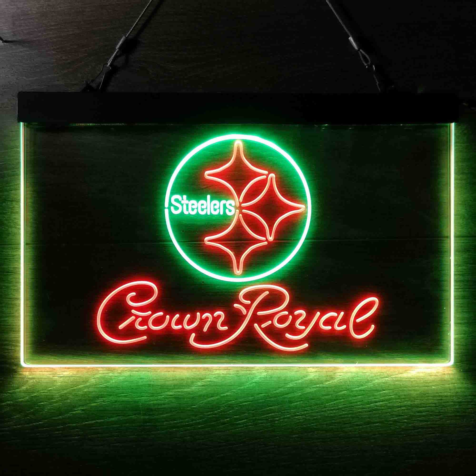 Crown Royal Bar Pittsburgh Steelers Est. 1933 Neon-Like LED Sign - Image 8