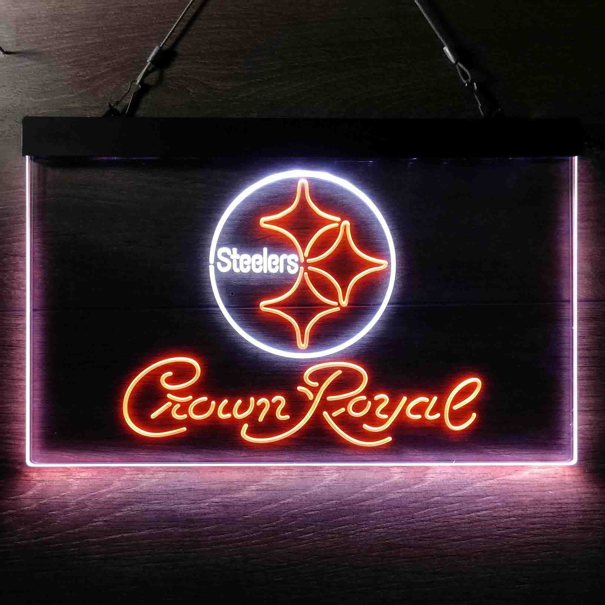 Crown Royal Bar Pittsburgh Steelers Est. 1933 Neon-Like LED Sign - Image 9