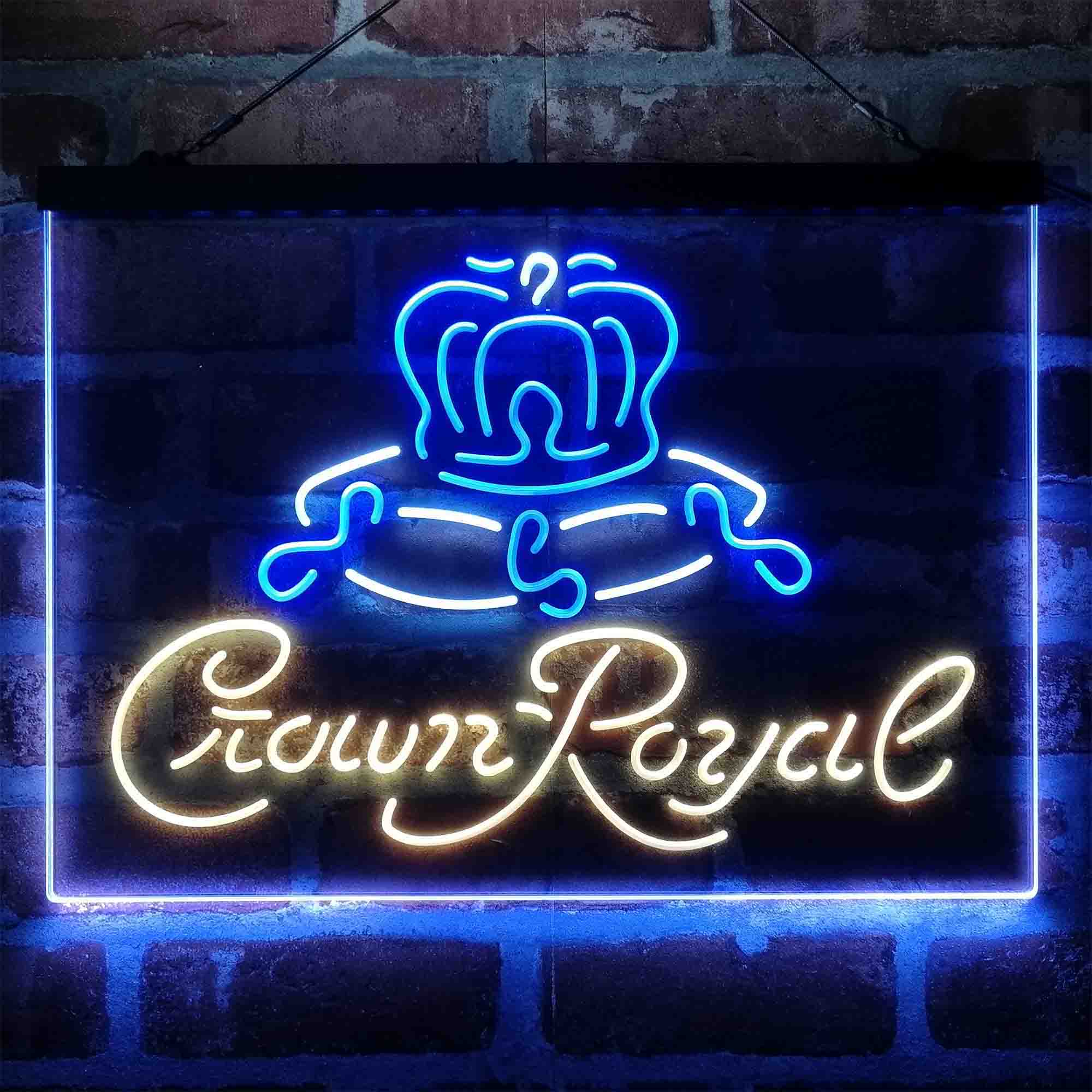 Crown Royal Beer Bar Neon 3-Color LED Sign