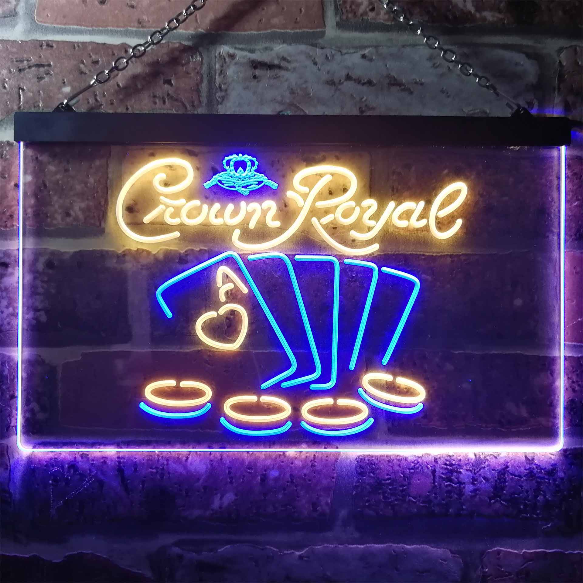 Crown Royal Casino Poker Home Bar Neon Light LED Sign - Image 11