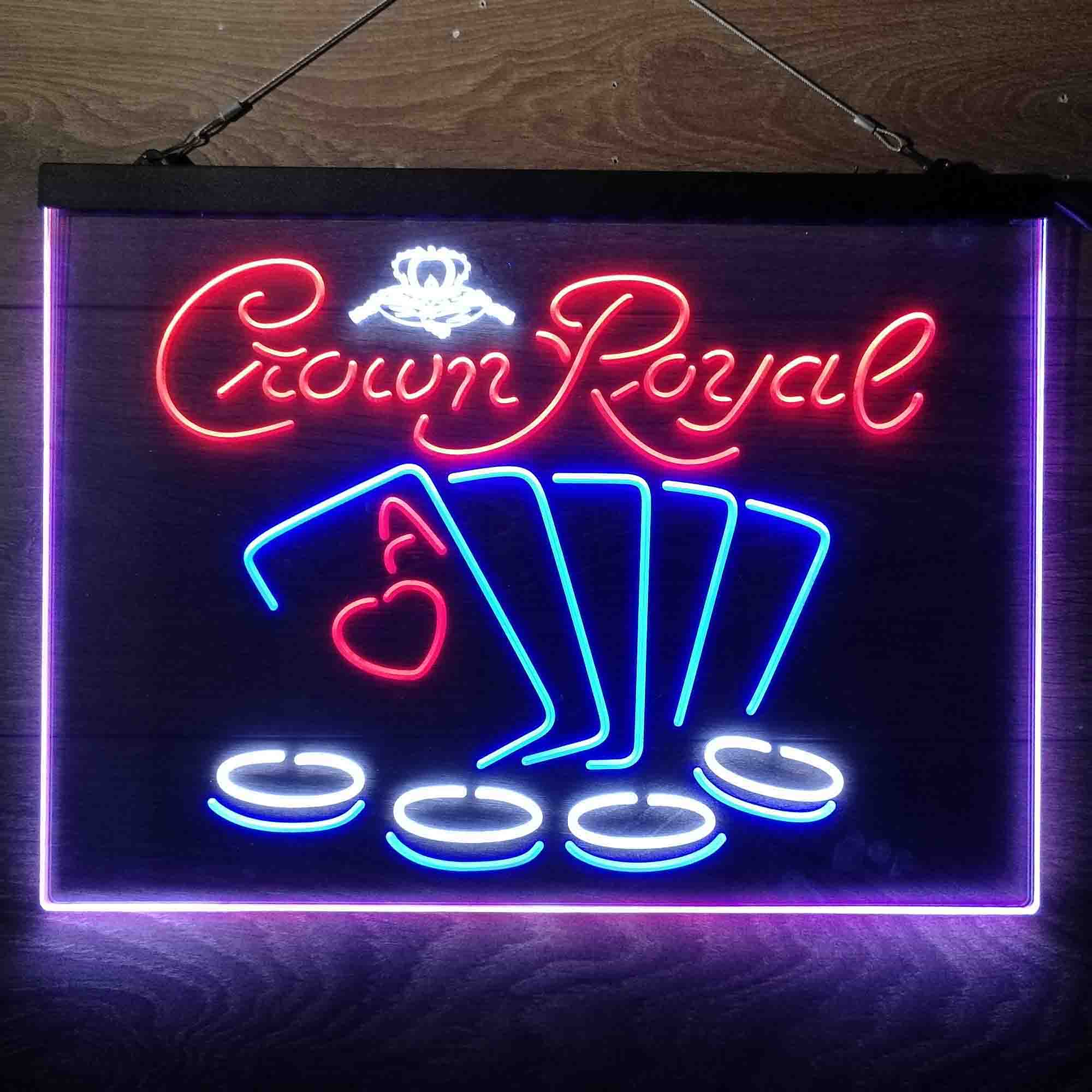 Crown Royal Casino Poker Neon 3-Color LED Sign - Image 10
