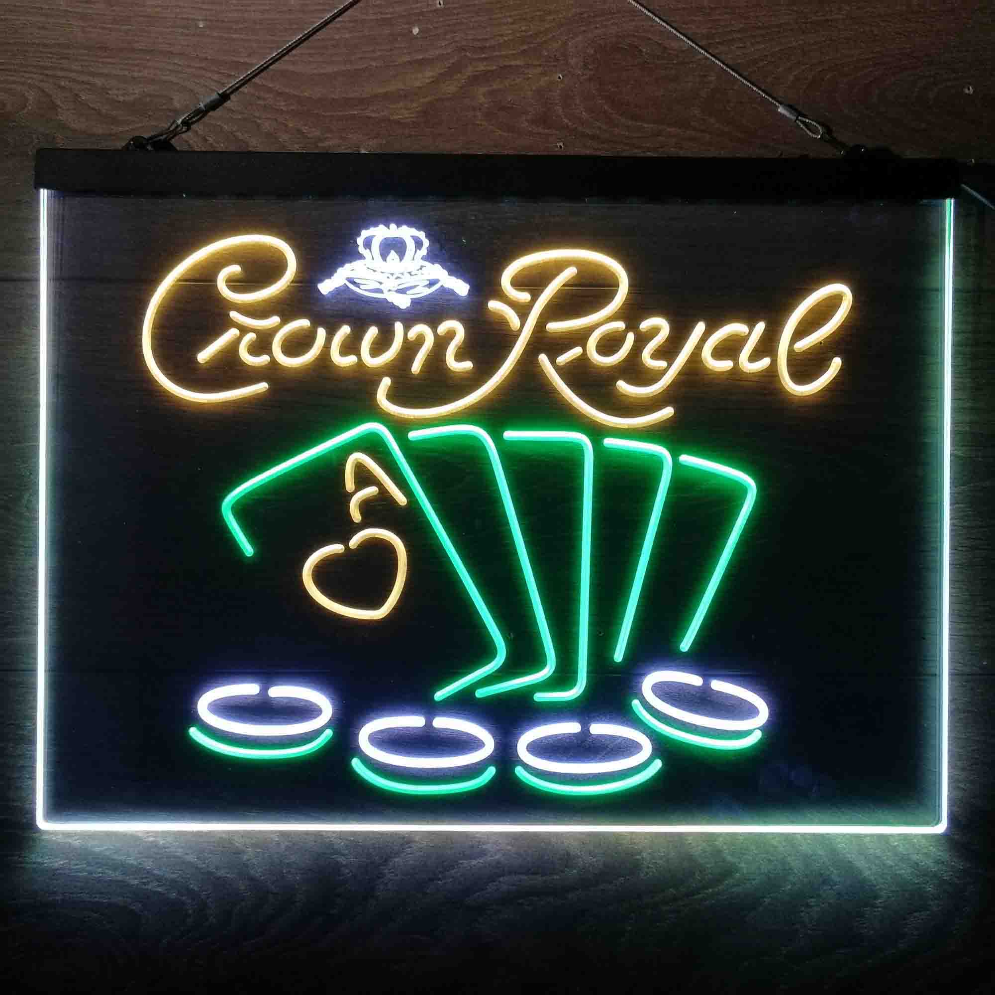 Crown Royal Casino Poker Neon 3-Color LED Sign - Image 13