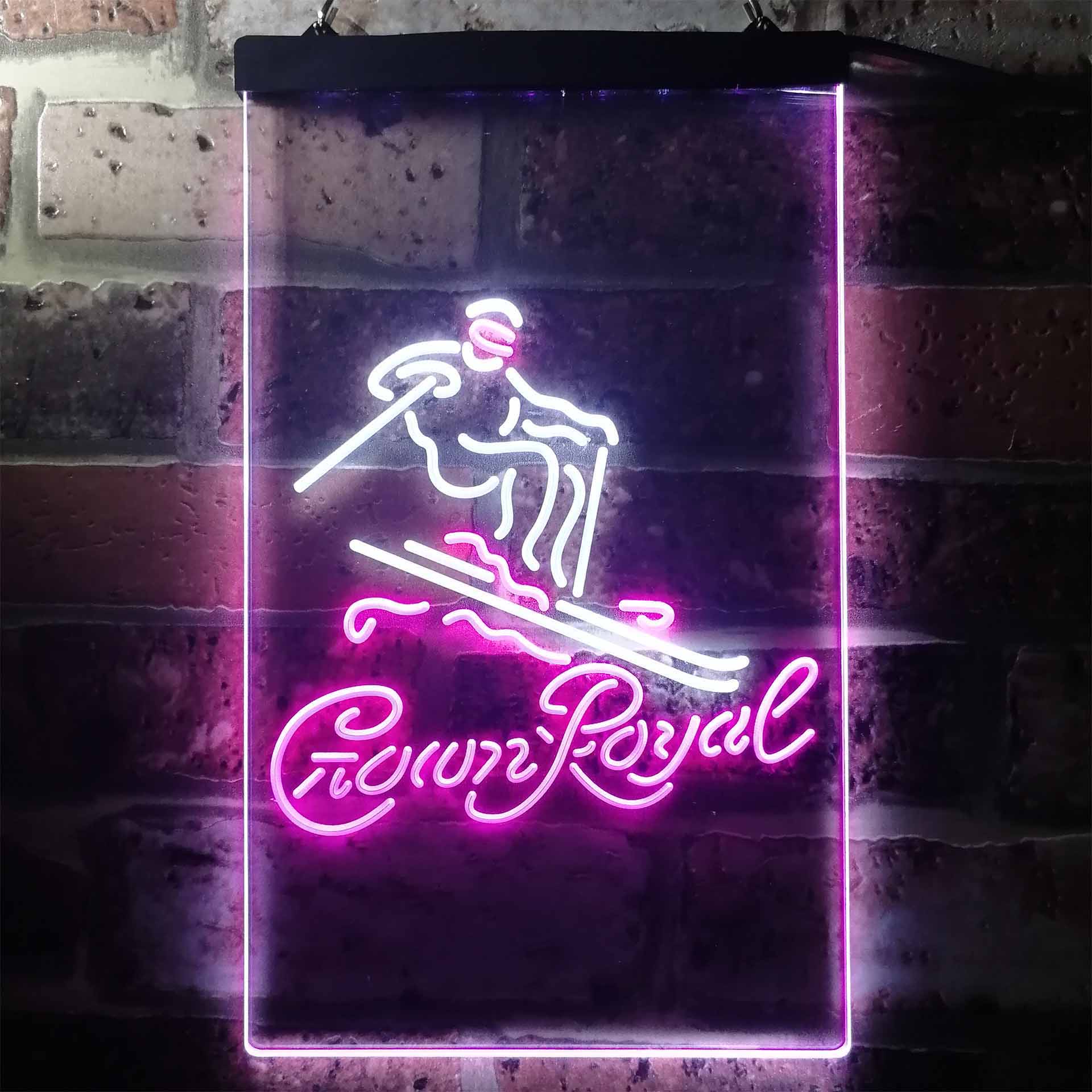 Crown Royal Ice Skiing Home Bar Neon Light LED Sign - Image 11