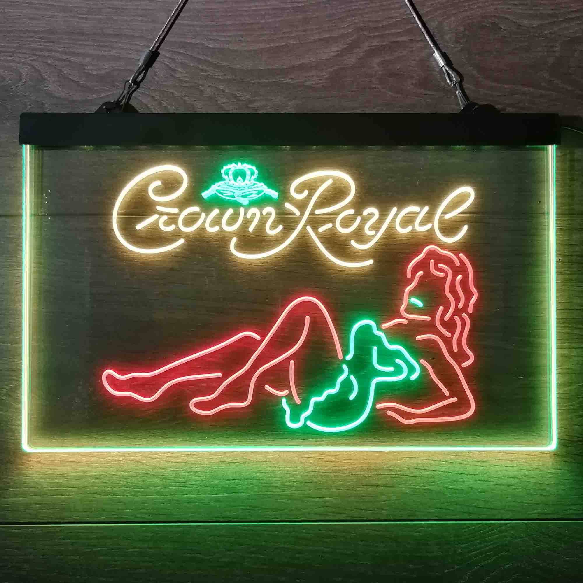Crown Royal Lady Bar  Neon 3-Color LED Sign - Image 2