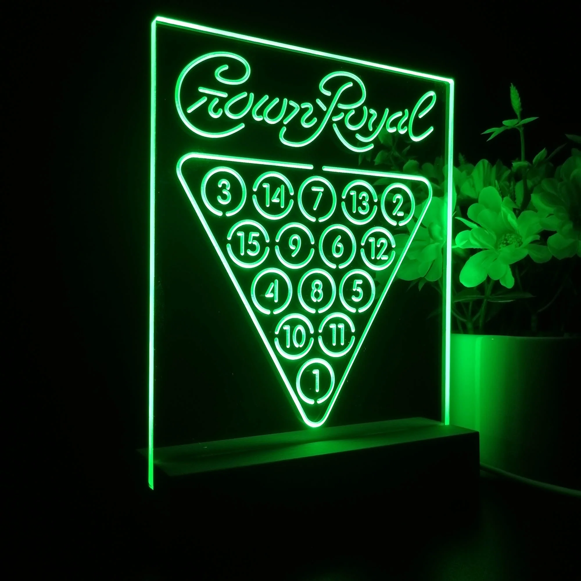 Crown Royal Pool Snooker Billiard Room 3D Illusion Night Light Desk Lamp - Image 5