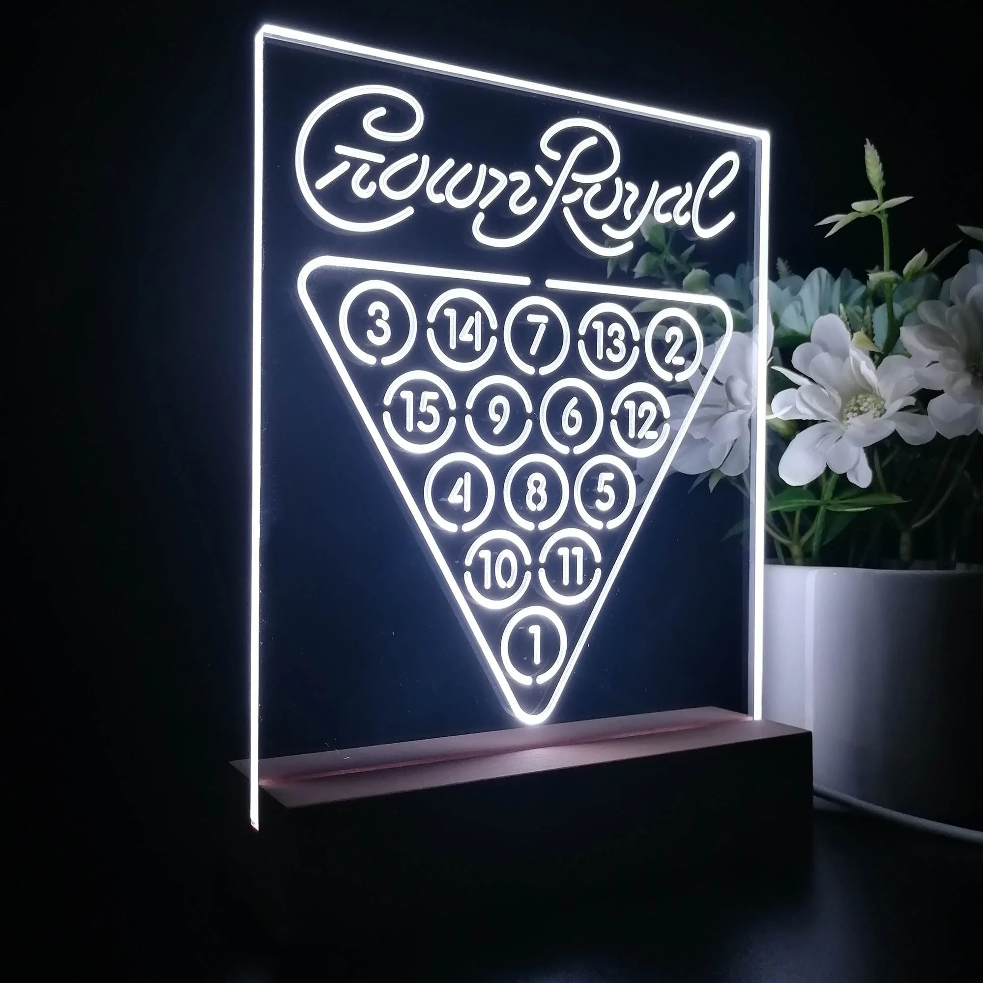 Crown Royal Pool Snooker Billiard Room 3D Illusion Night Light Desk Lamp - Image 6