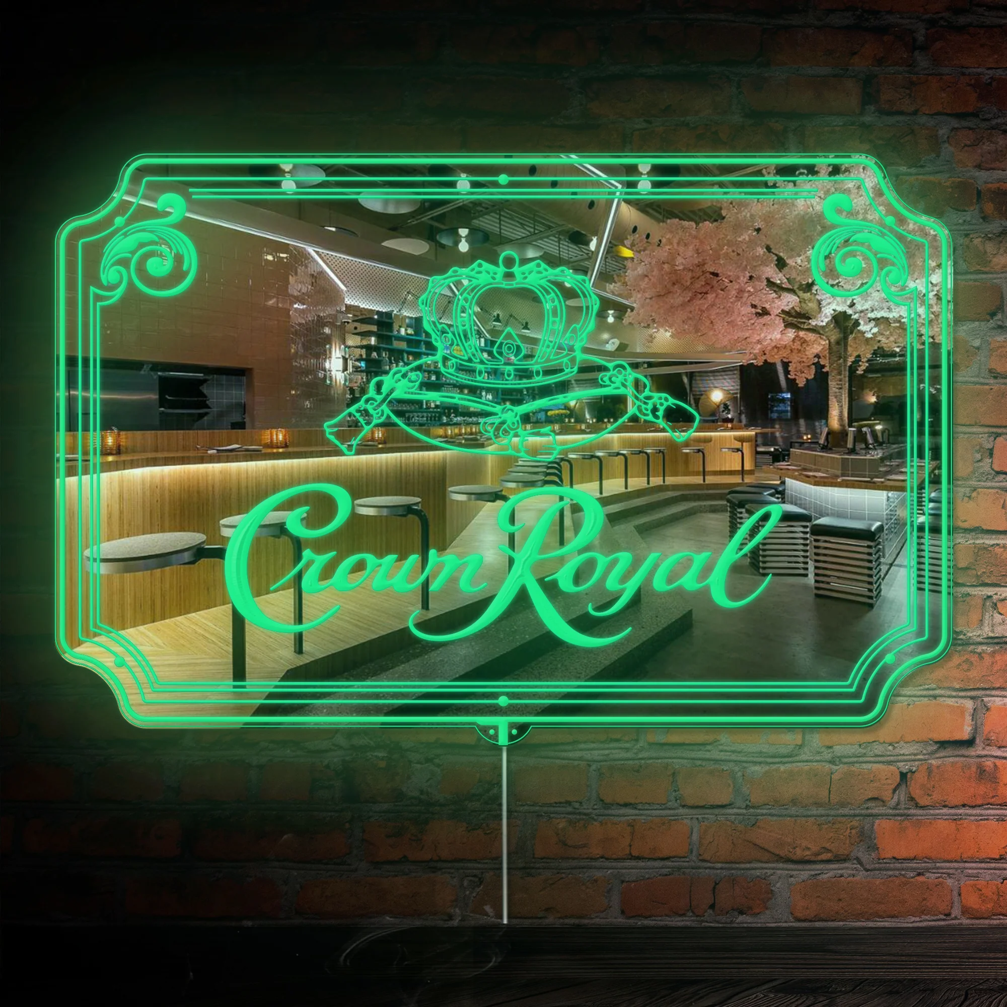 Crown Royal RGB LED Neon Sign with Elegant Mirror Backing - Image 3