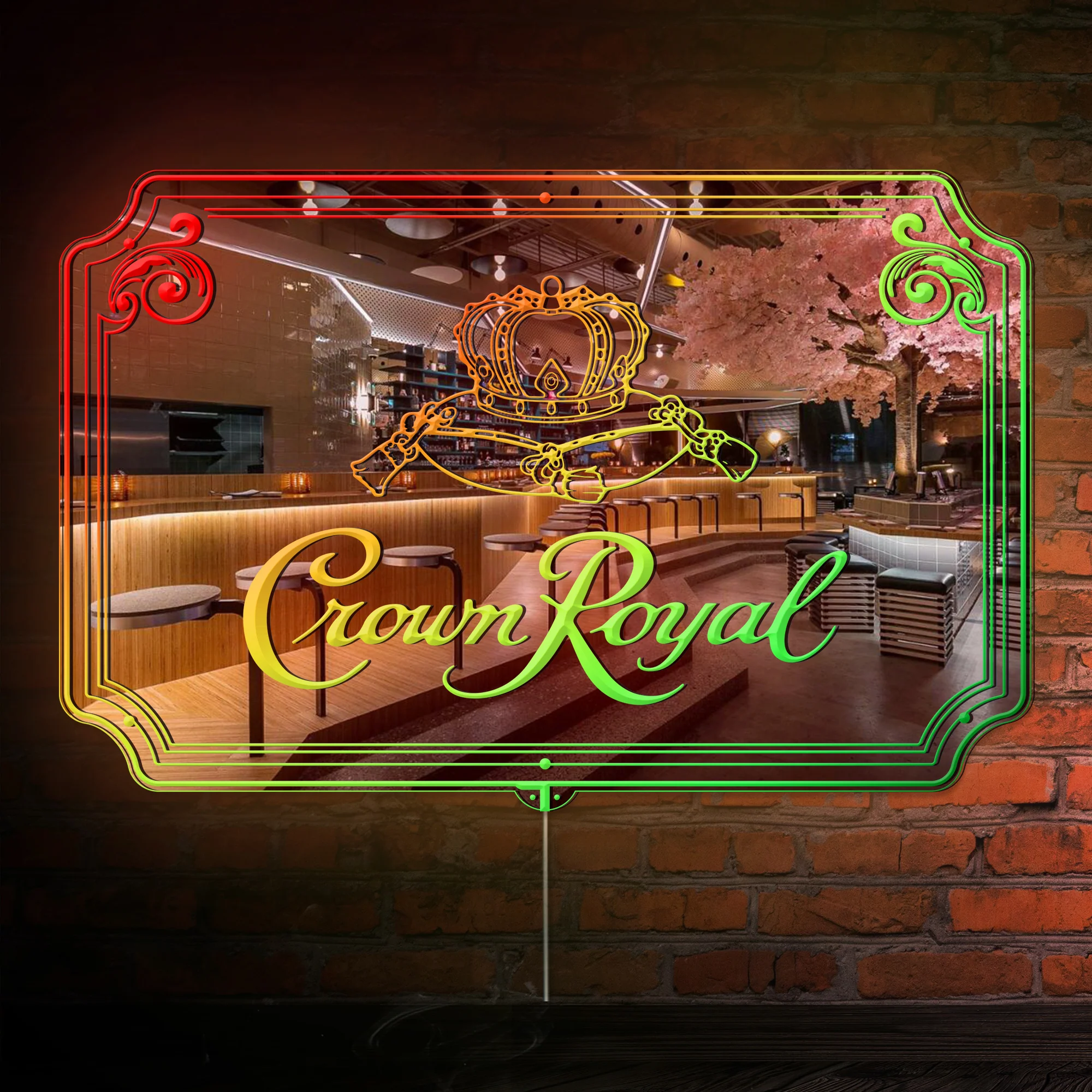 Crown Royal RGB LED Neon Sign with Elegant Mirror Backing - Image 4