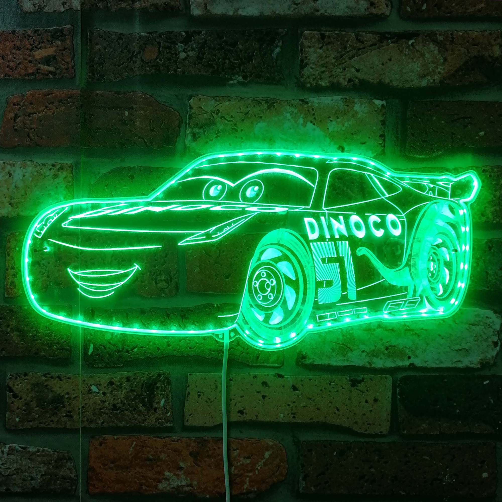 Cruz Ramirez Mcqueen Cartoon Neon LED Sign with Dynamic RGB Colors - Image 3