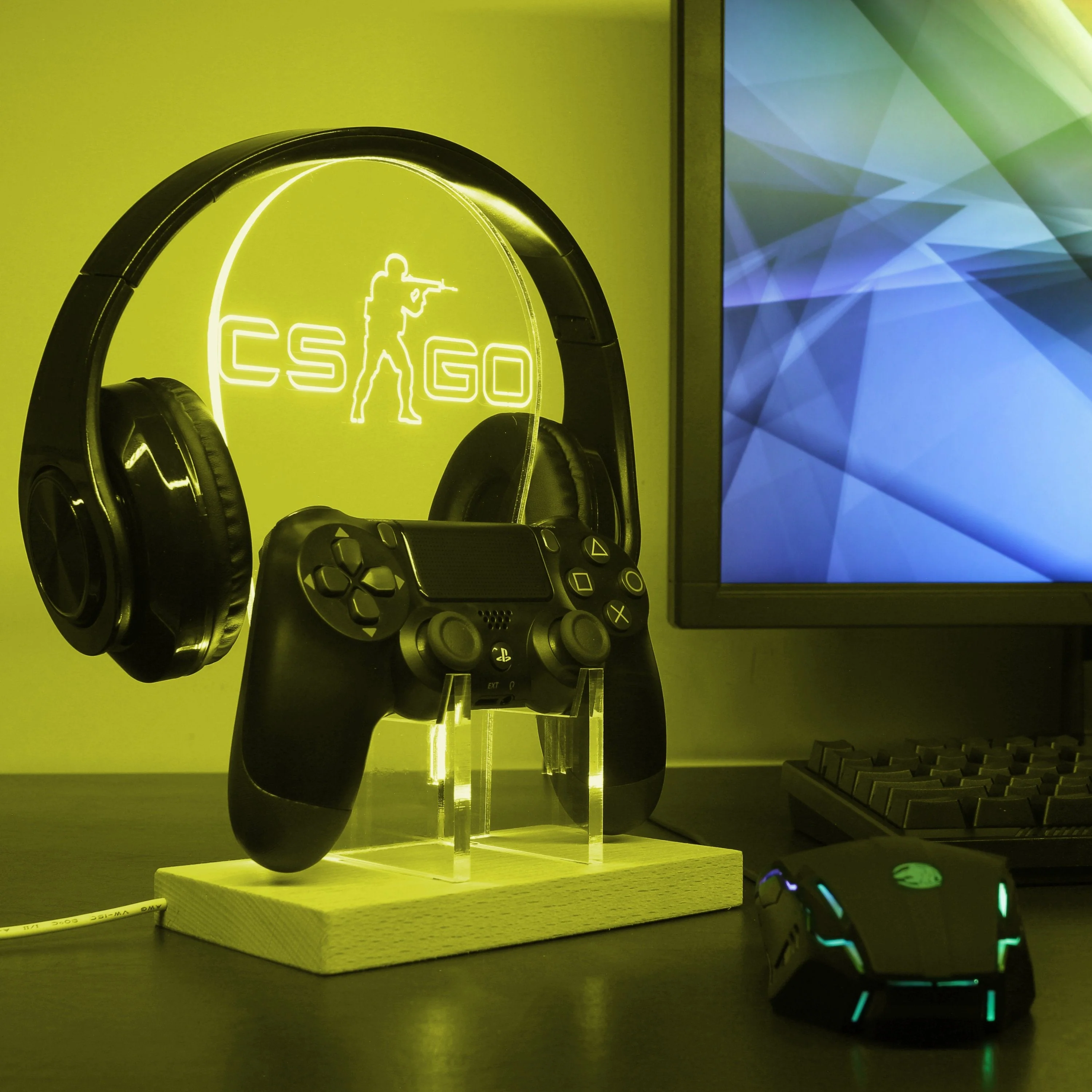 Cs:Go Counter Strike LED Gaming Headset Controller Stand
