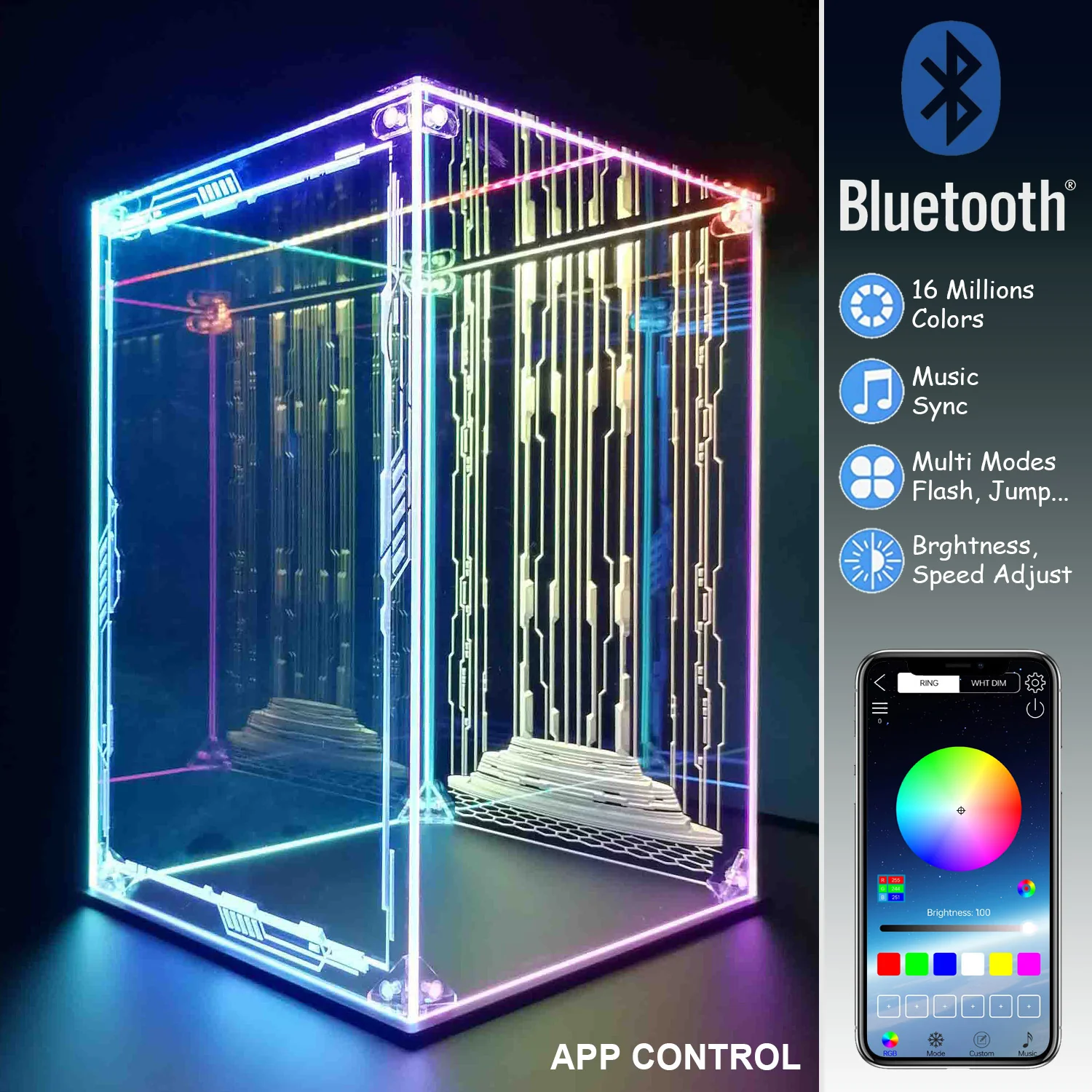 Custom 1/6 figure LED Display Case for Hottoys Action Figure & Collectibles Scale - Image 2