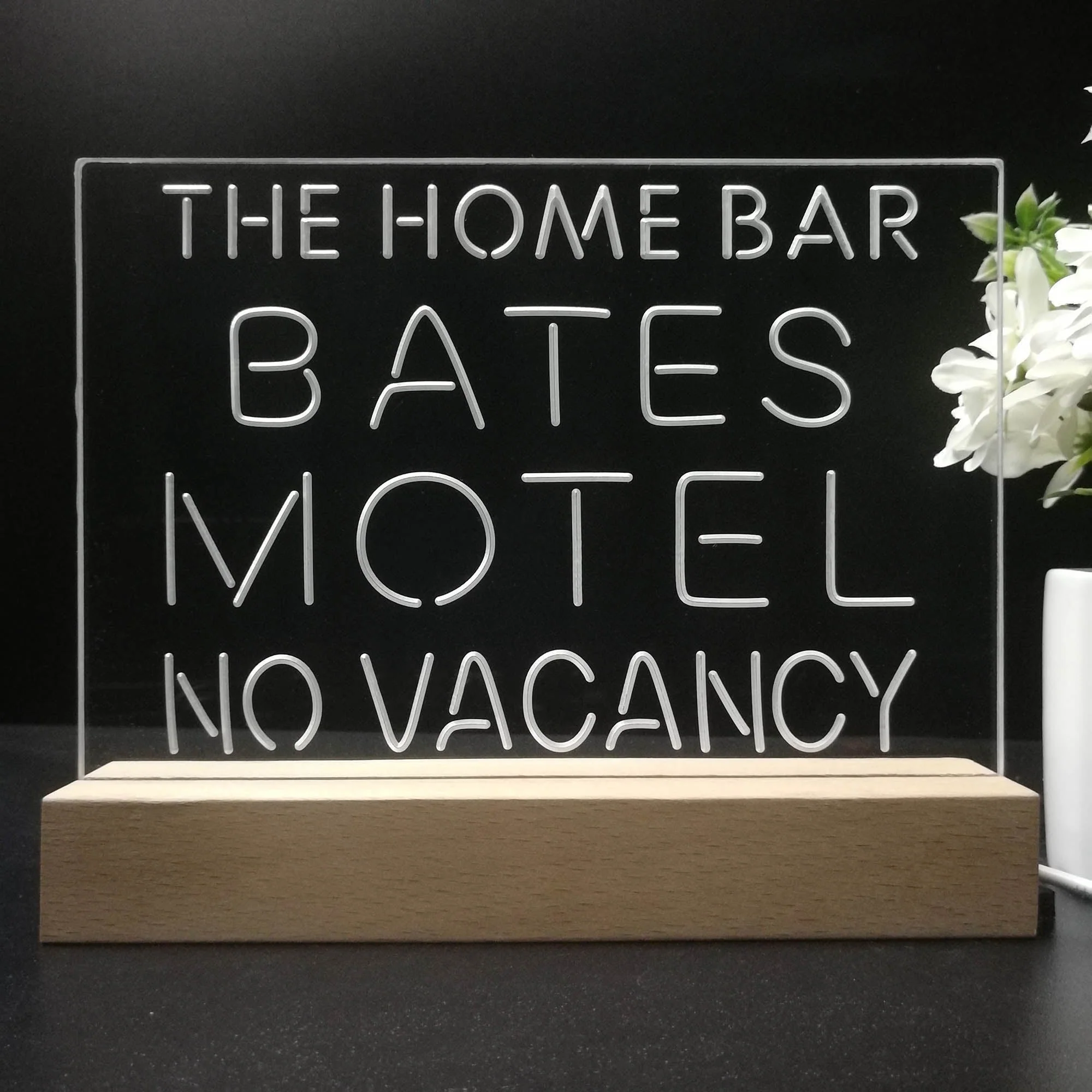 Personalized Bates Motel No Vacancy Souvenir Neon LED Night Light Sign - Image 8