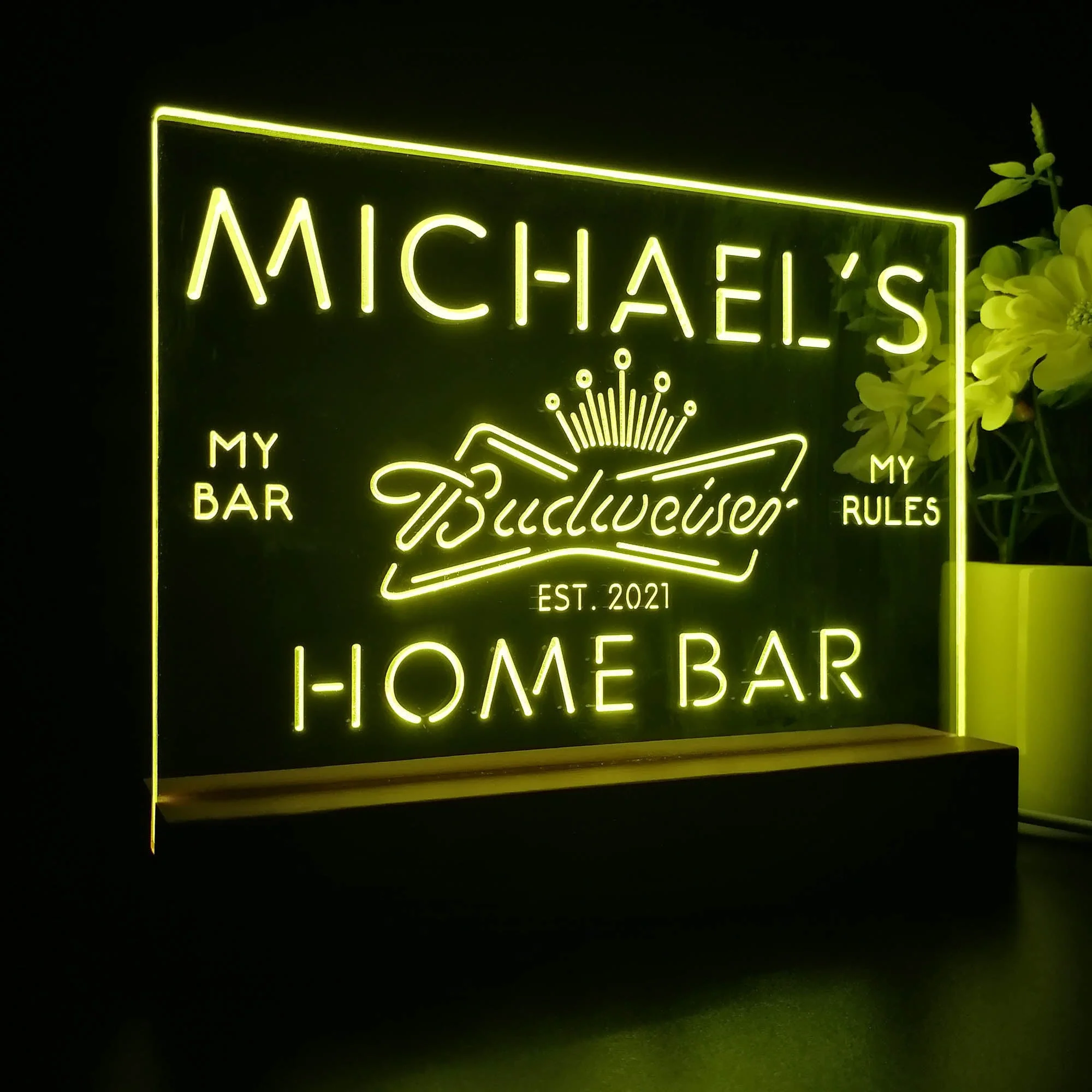 Personalized Budweiser Souvenir Neon LED Night Light Sign - Image 7