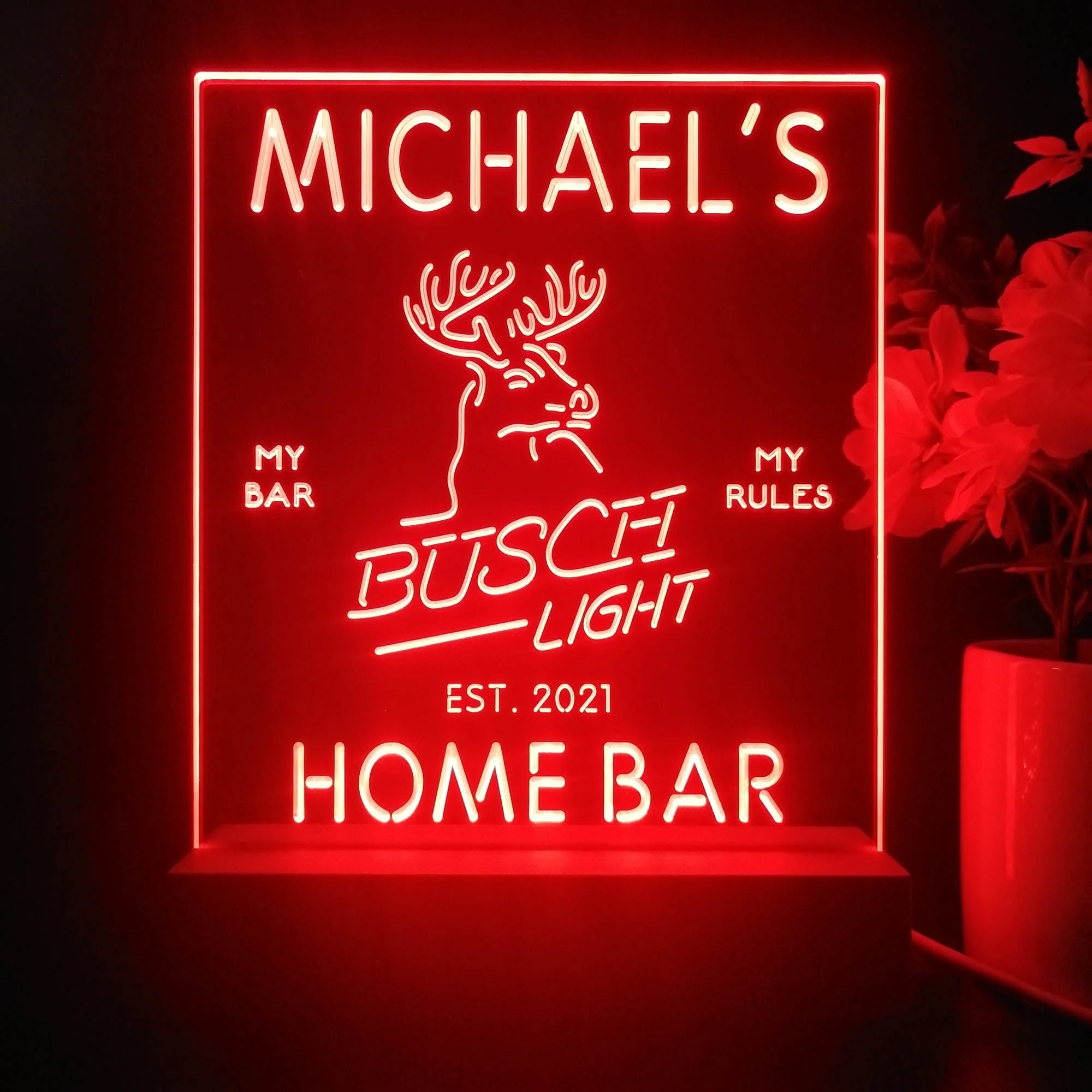 Personalized Busch Light Beer Deer Bar Souvenir Neon LED Night Light Sign - Image 3