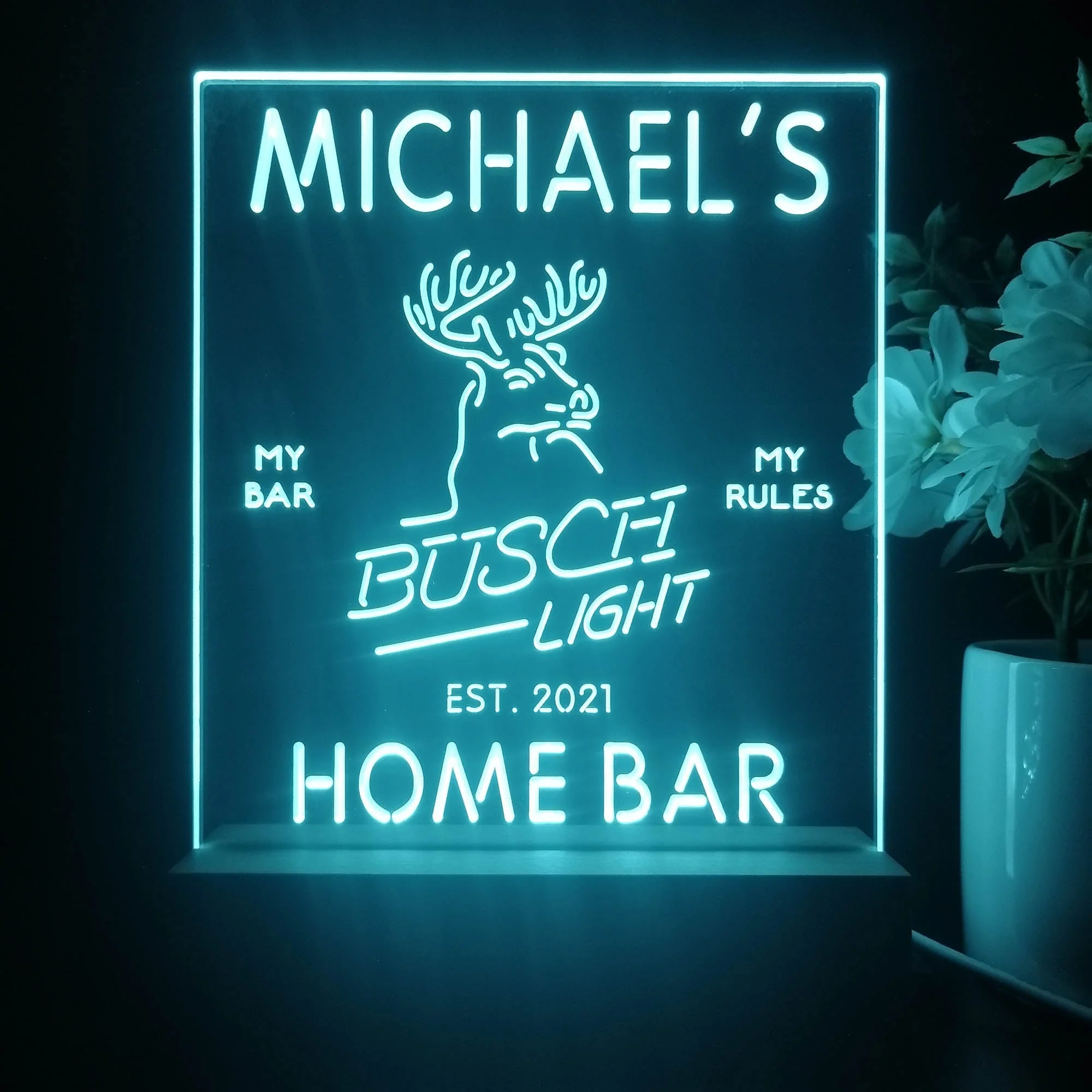Personalized Busch Light Beer Deer Bar Souvenir Neon LED Night Light Sign - Image 4