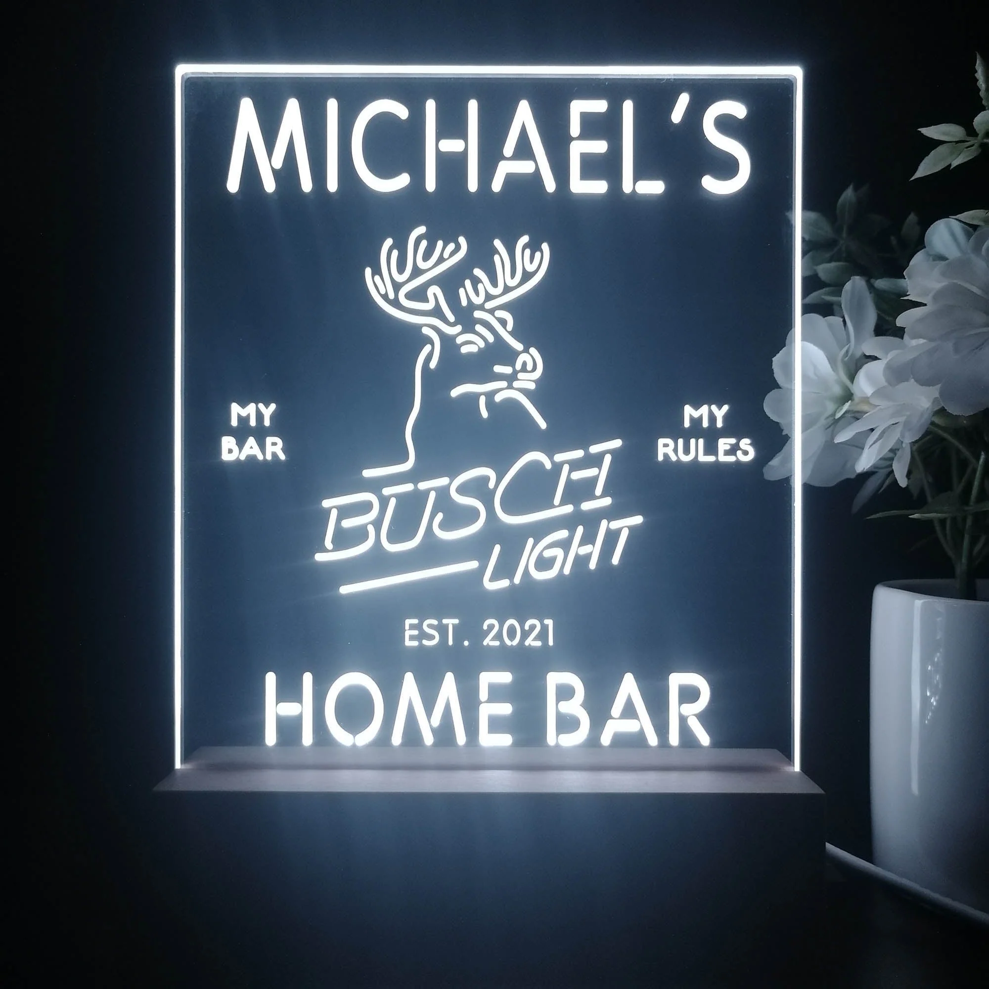 Personalized Busch Light Beer Deer Bar Souvenir Neon LED Night Light Sign - Image 5