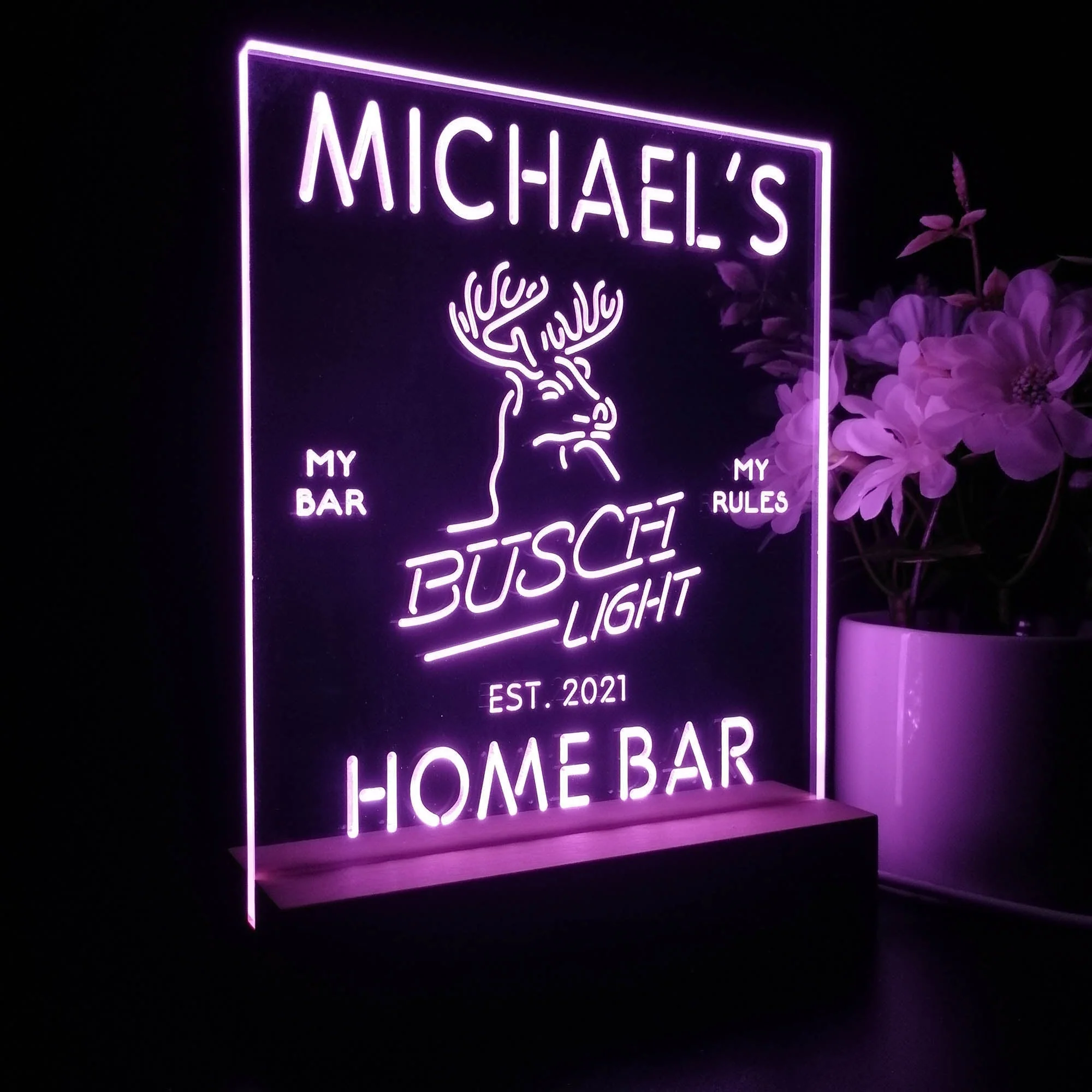 Personalized Busch Light Beer Deer Bar Souvenir Neon LED Night Light Sign - Image 6