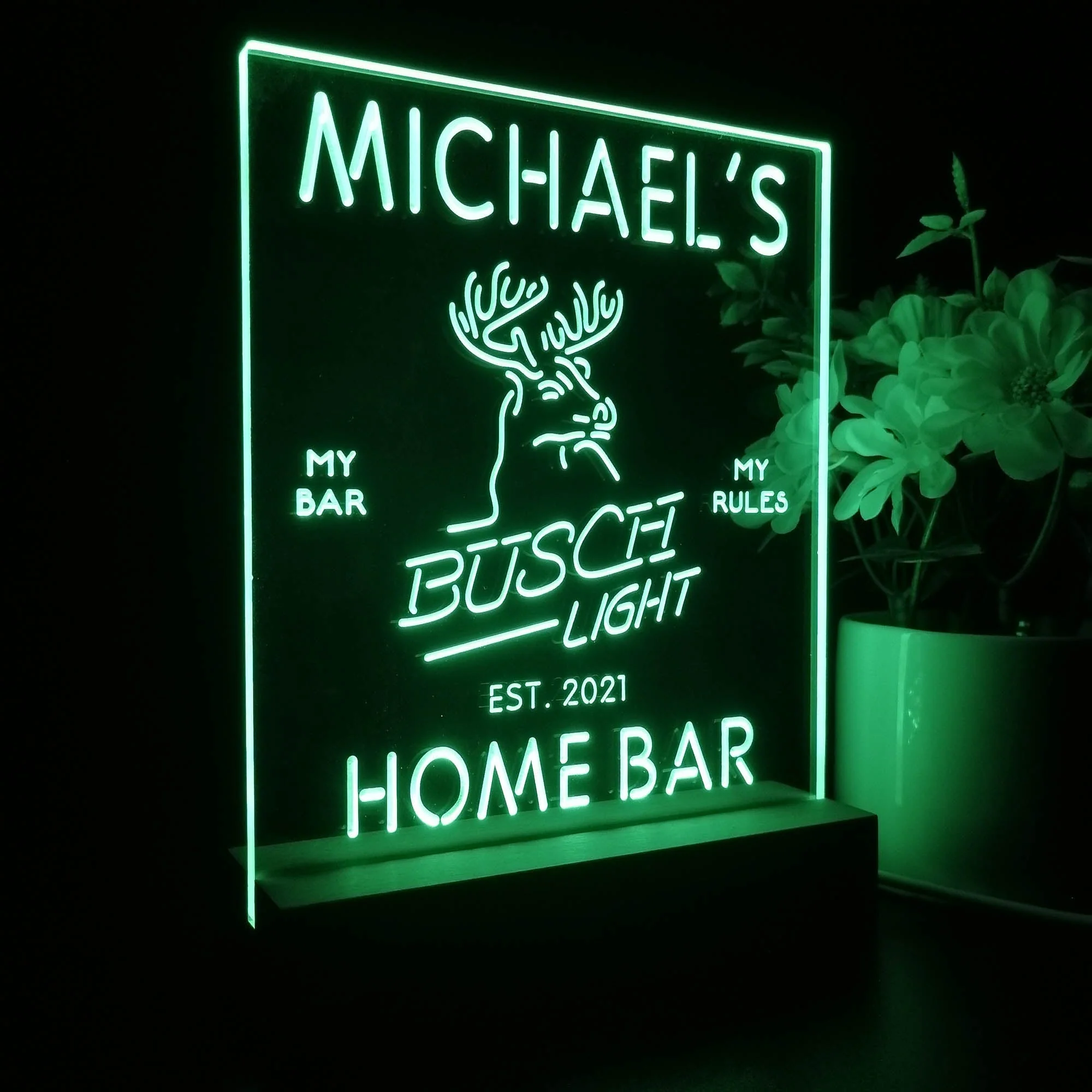 Personalized Busch Light Beer Deer Bar Souvenir Neon LED Night Light Sign - Image 7