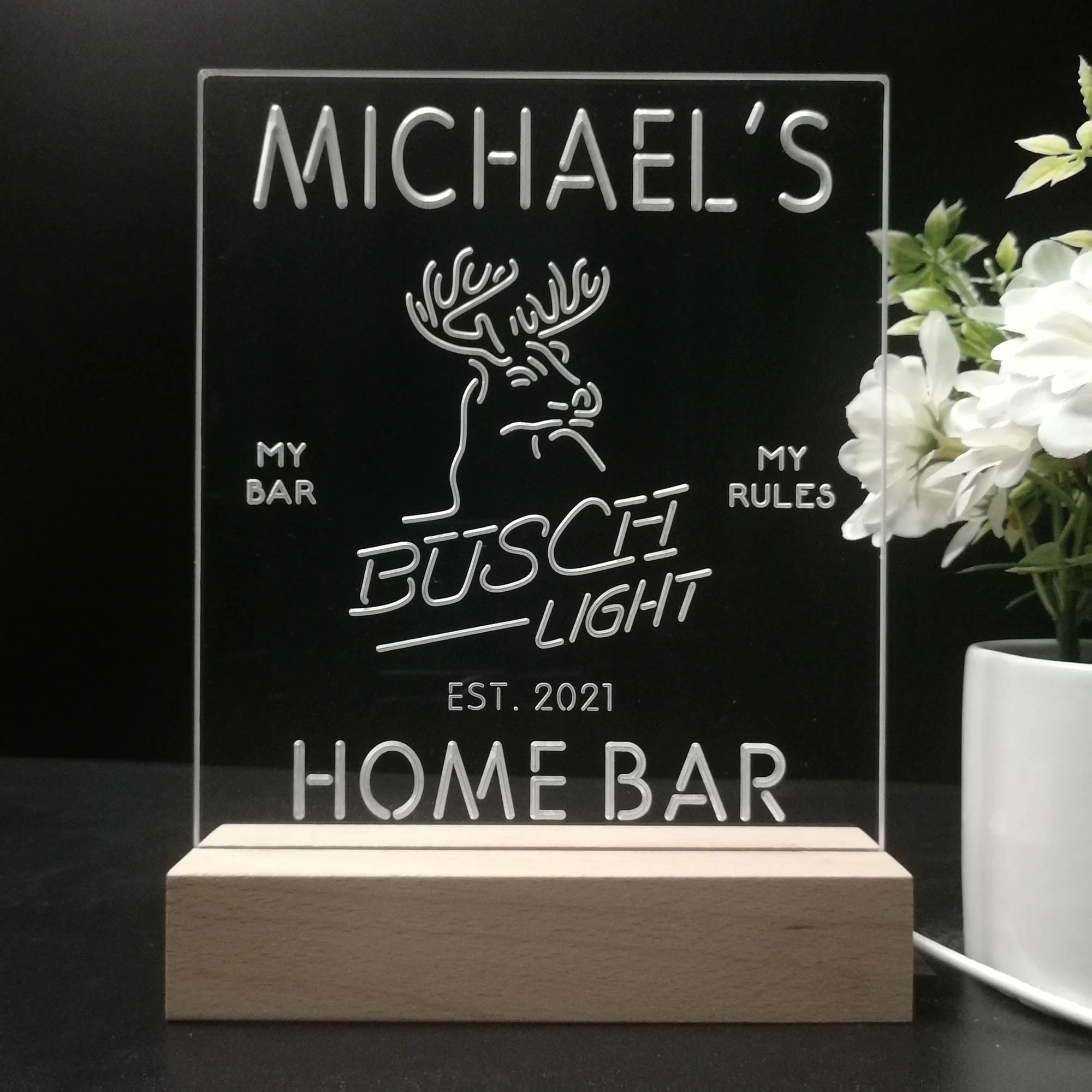 Personalized Busch Light Beer Deer Bar Souvenir Neon LED Night Light Sign - Image 8
