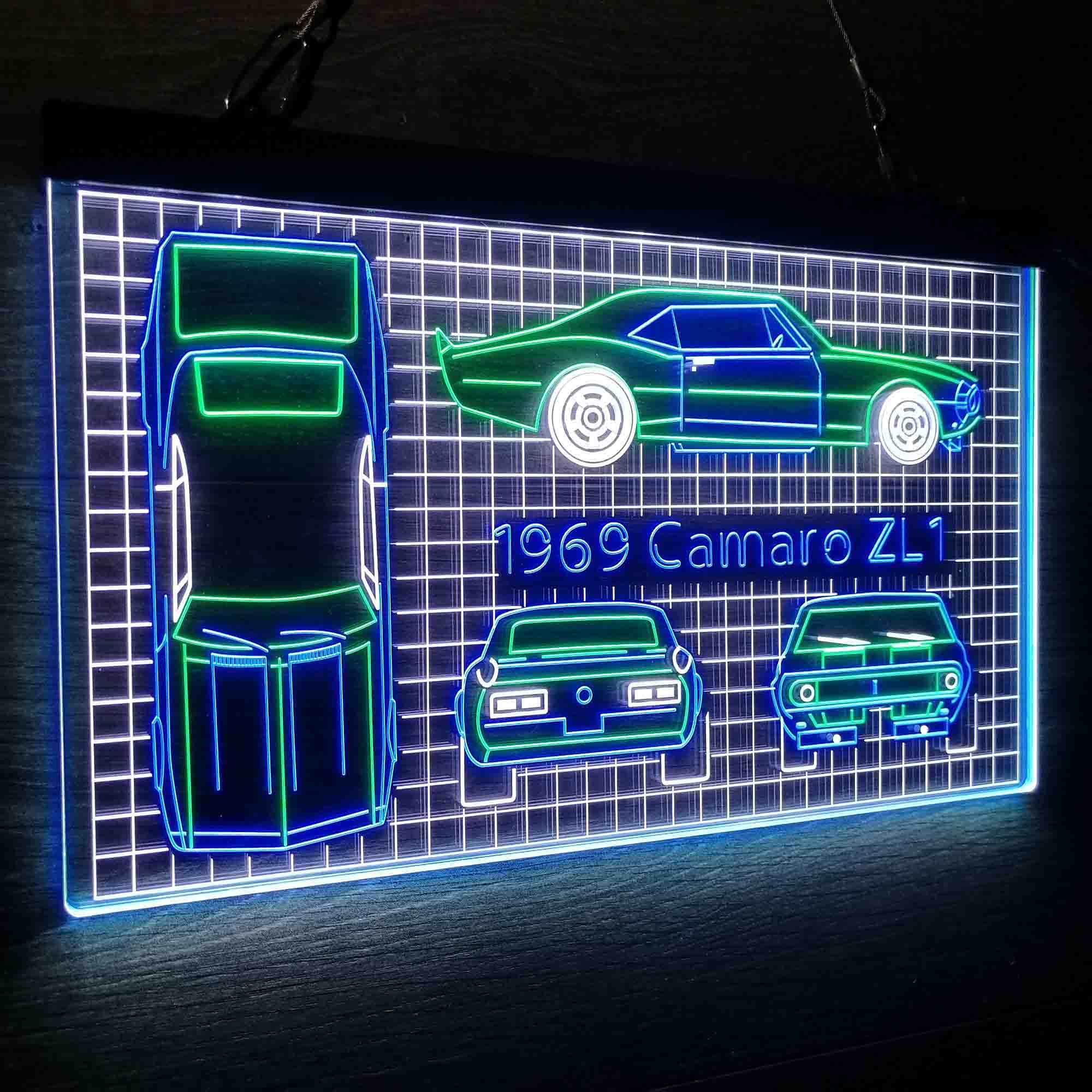 Custom Camero Car Garage Blueprint Neon LED Sign 3 Colors - Image 5