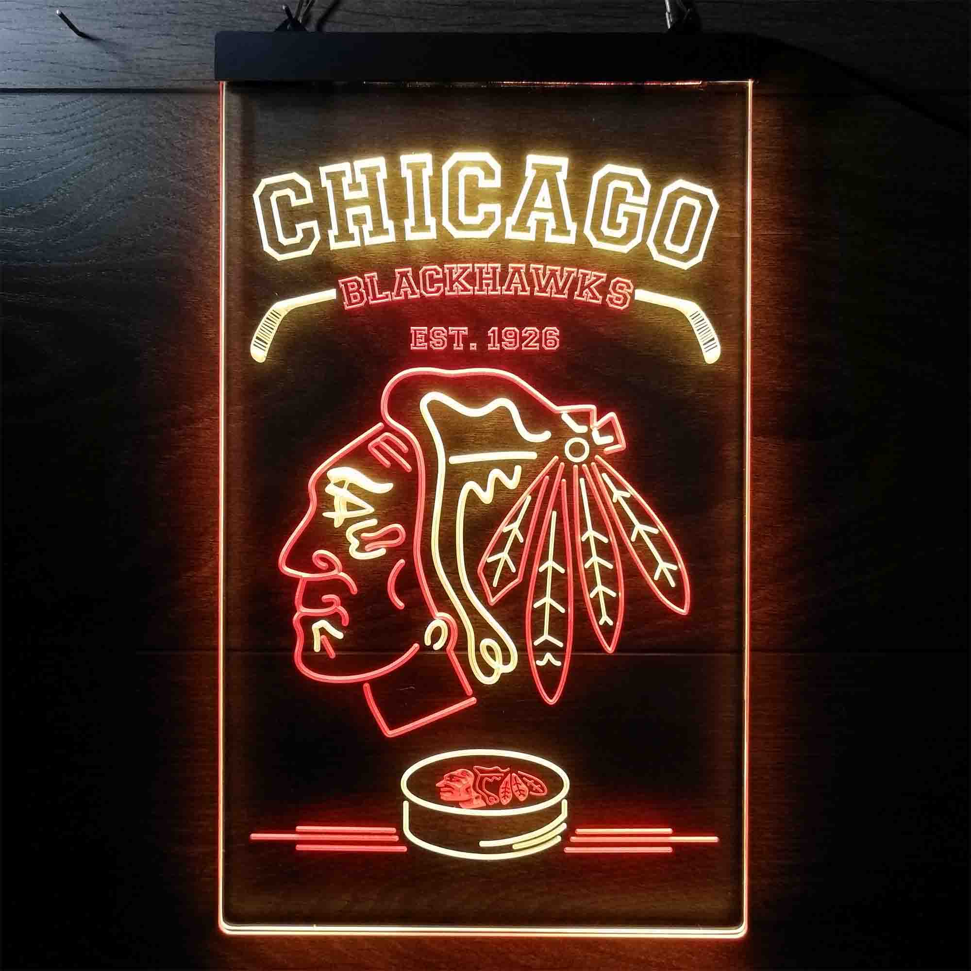 Custom Chicago Blackhawks Neon LED Sign - Image 11