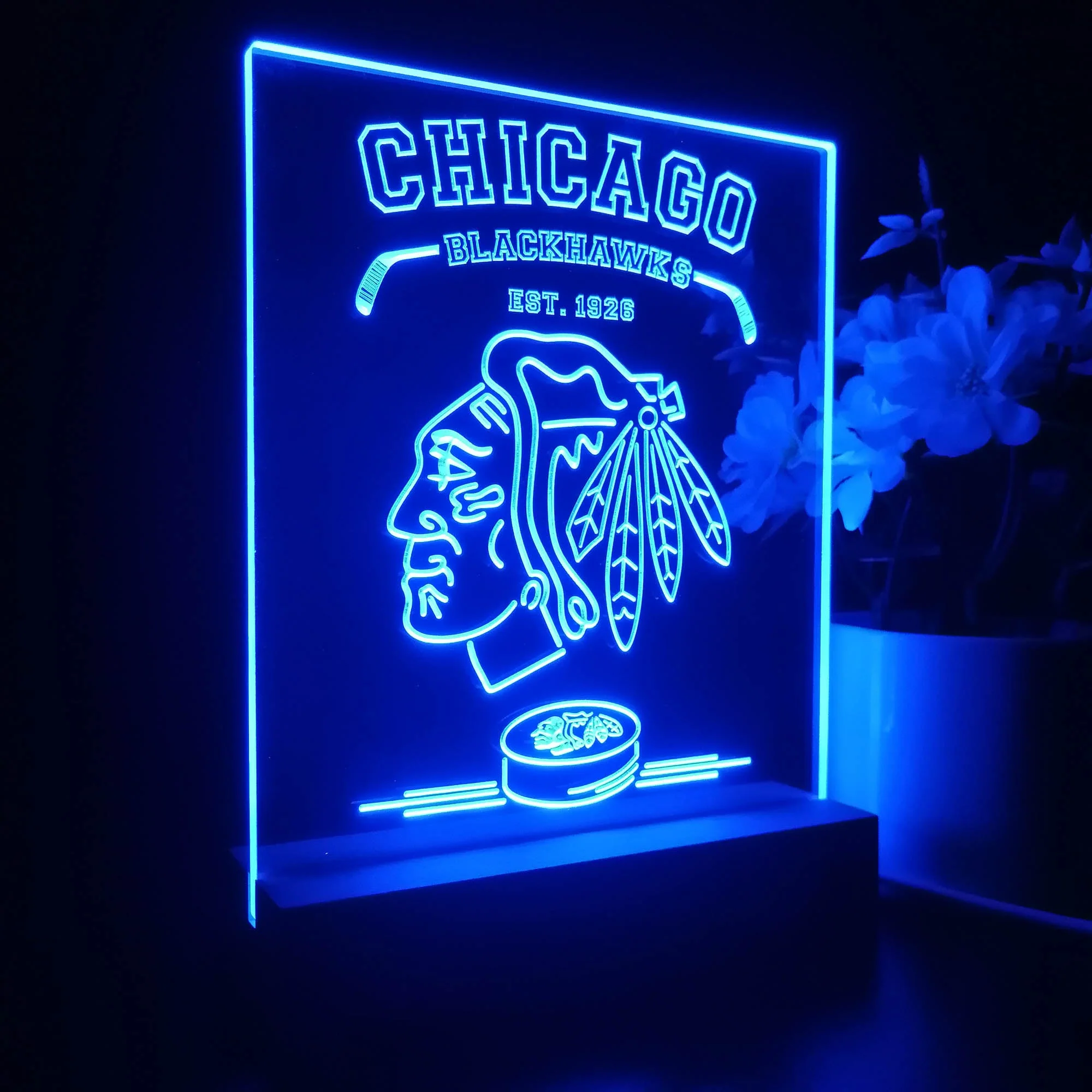 Personalized Chicago Blackhawks Souvenir Neon LED Night Light Sign - Image 5