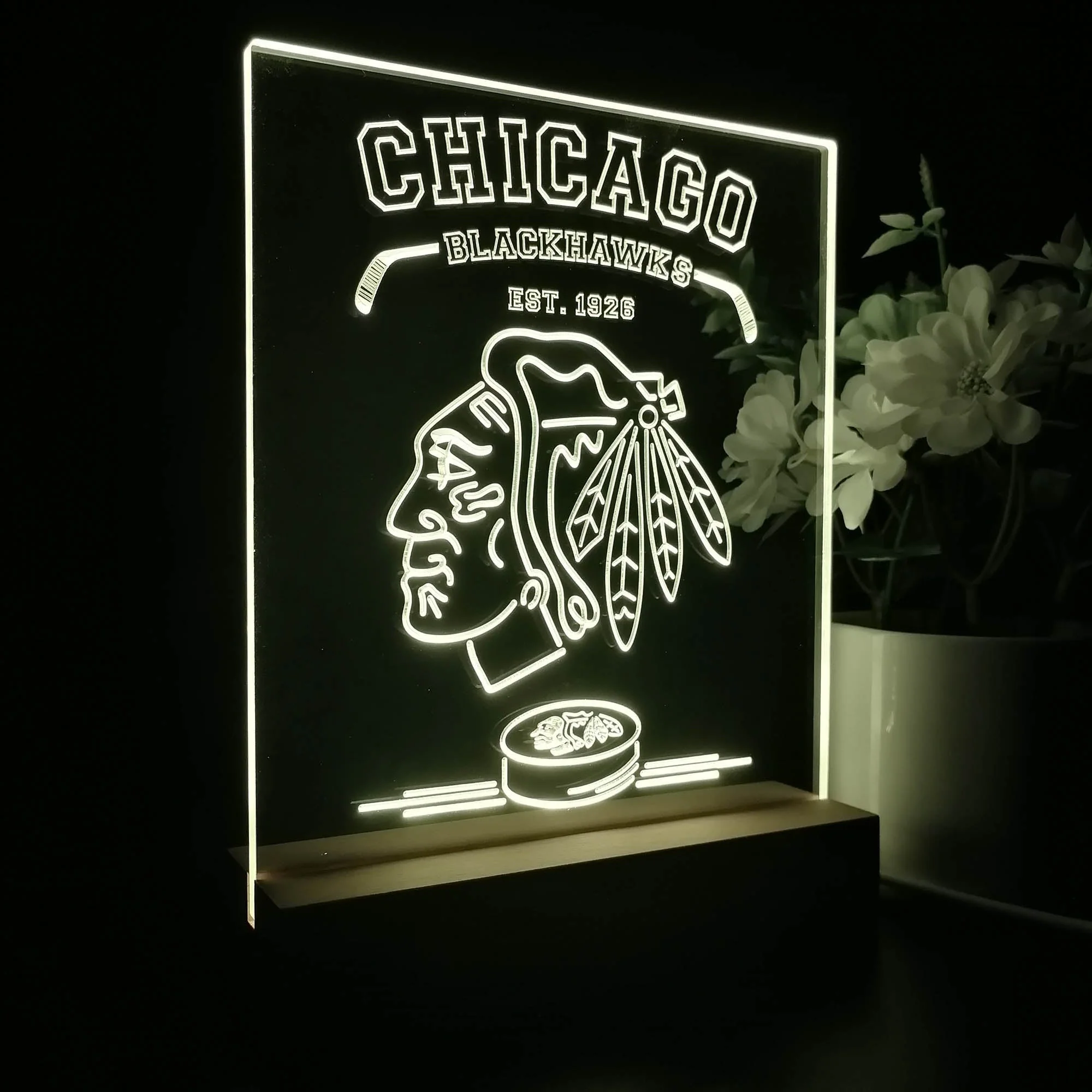 Personalized Chicago Blackhawks Souvenir Neon LED Night Light Sign - Image 6