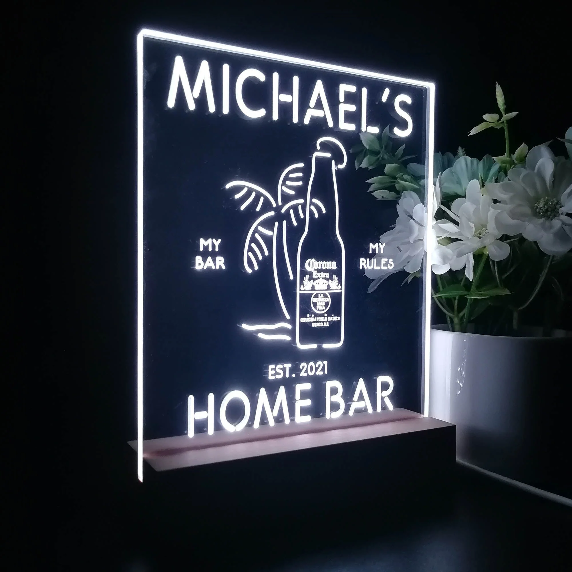 Personalized Corona Palm Tree Souvenir Neon LED Night Light Sign - Image 5