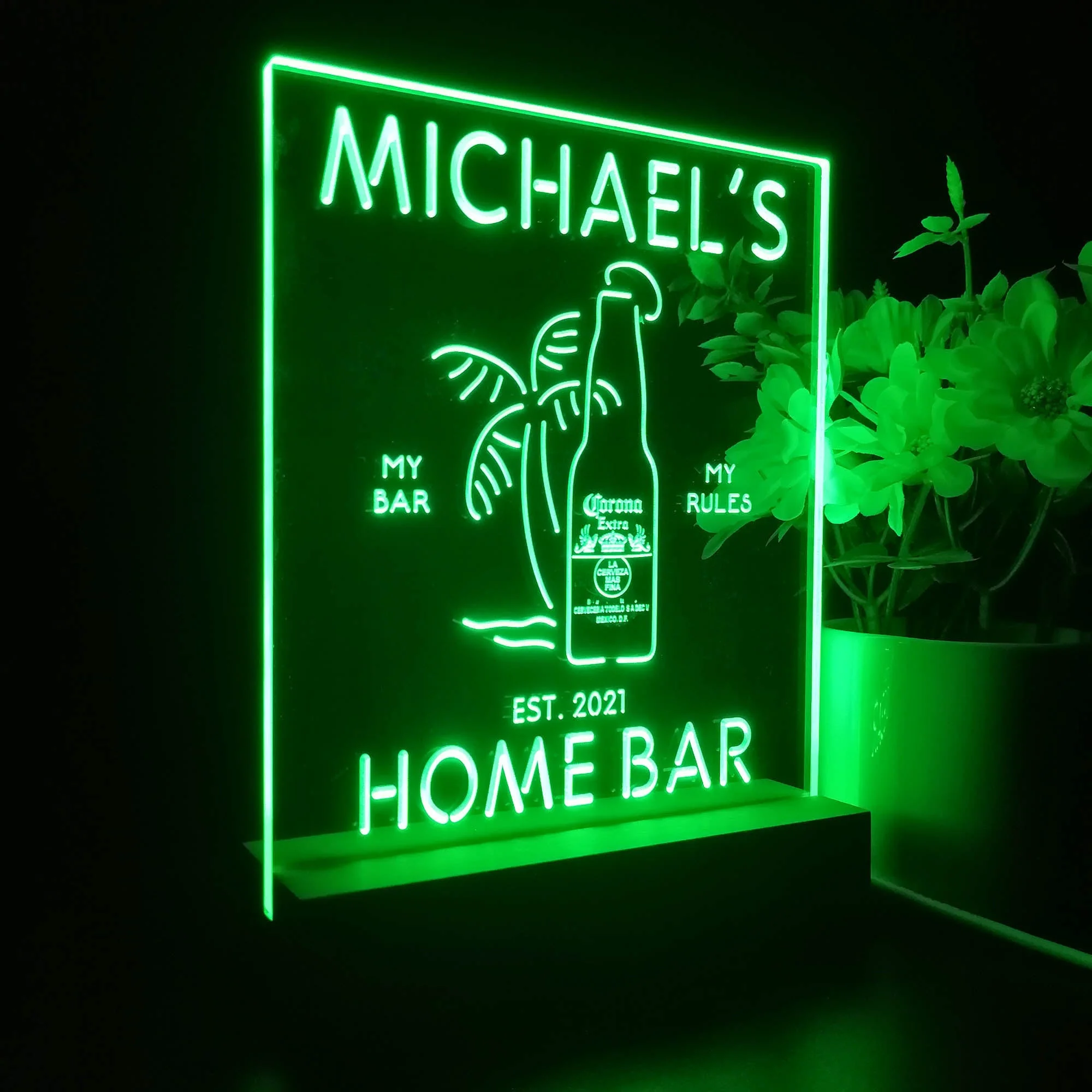 Personalized Corona Palm Tree Souvenir Neon LED Night Light Sign - Image 7