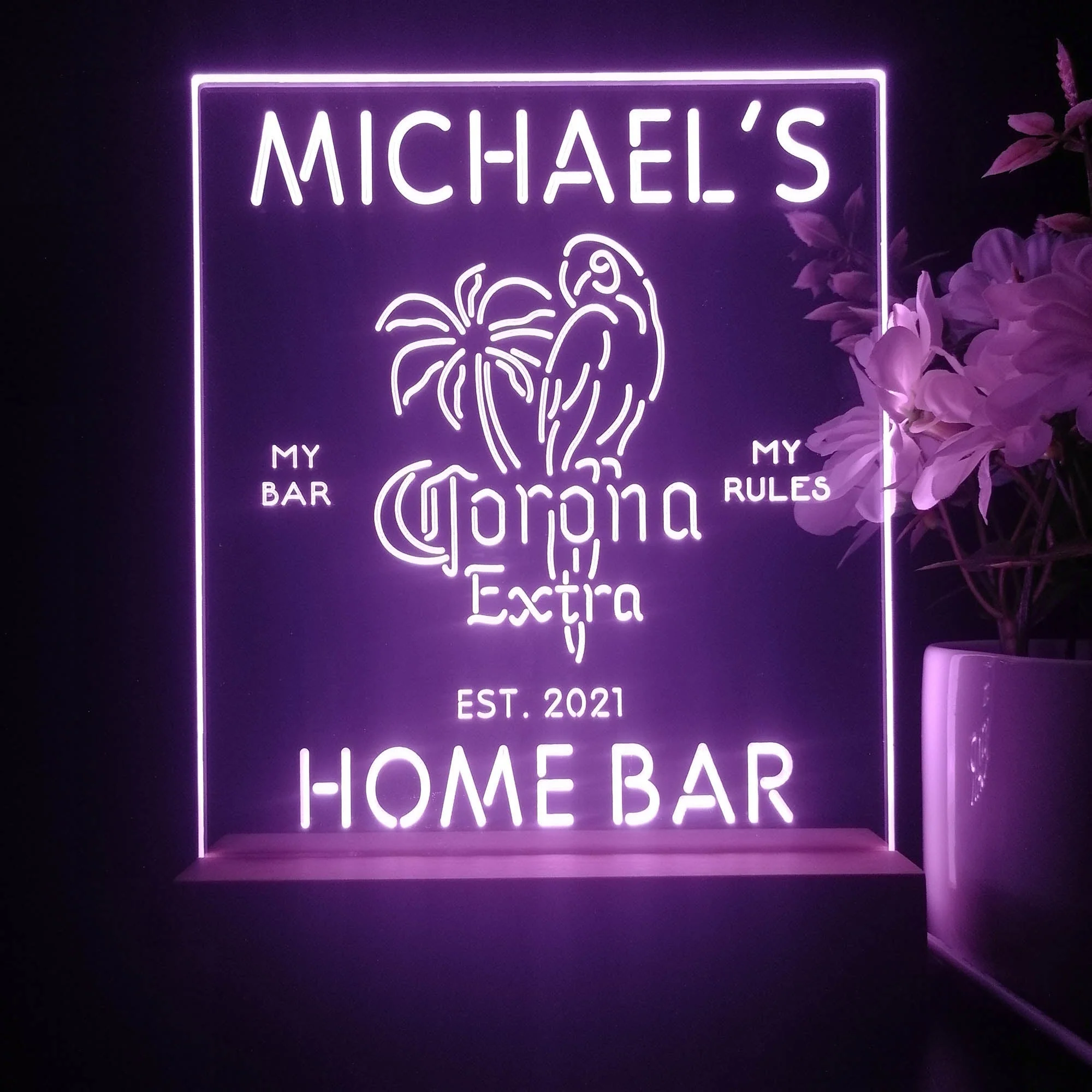 Personalized Coronas Extra Parrot Souvenir Neon LED Night Light Sign - Image 4
