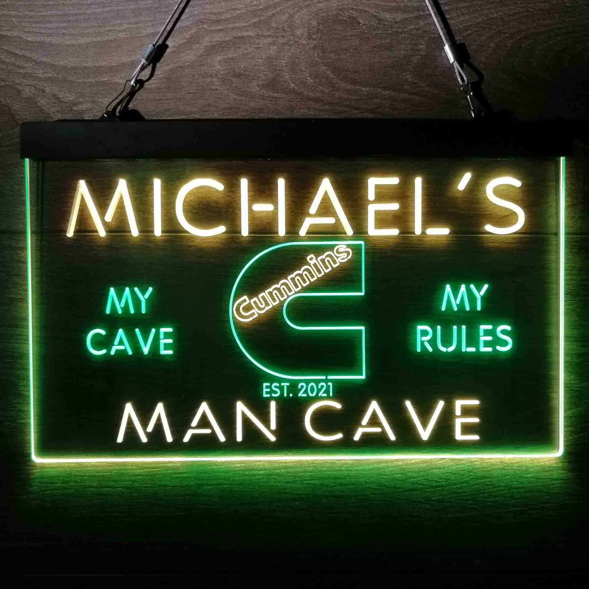 Personalized Cummins Truck Neon-Like LED Sign, Garage Gift