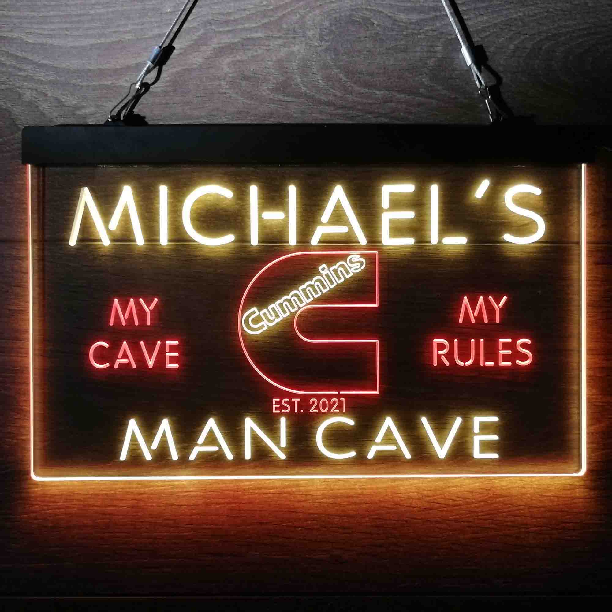 Personalized Cummins Truck Neon-Like LED Sign, Garage Gift - Image 3