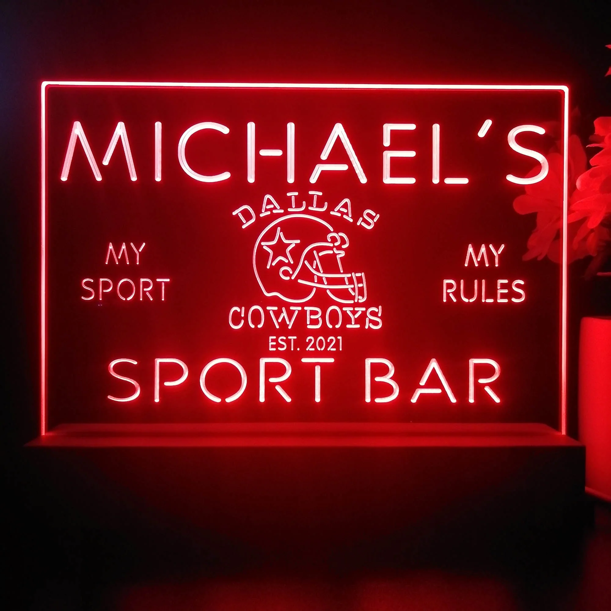 Personalized Dallas Cowboys Souvenir Neon LED Night Light Sign - Image 4