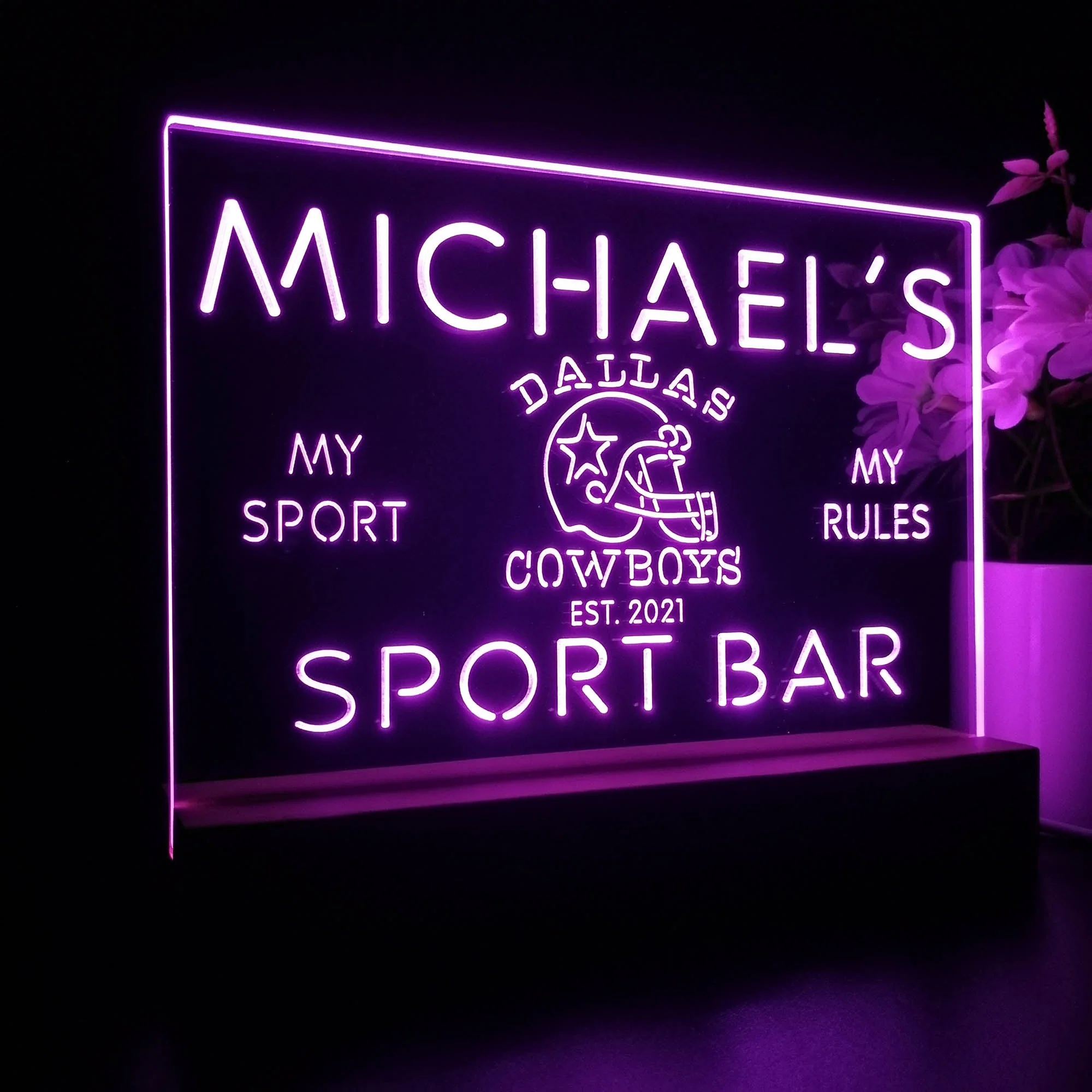 Personalized Dallas Cowboys Souvenir Neon LED Night Light Sign - Image 6